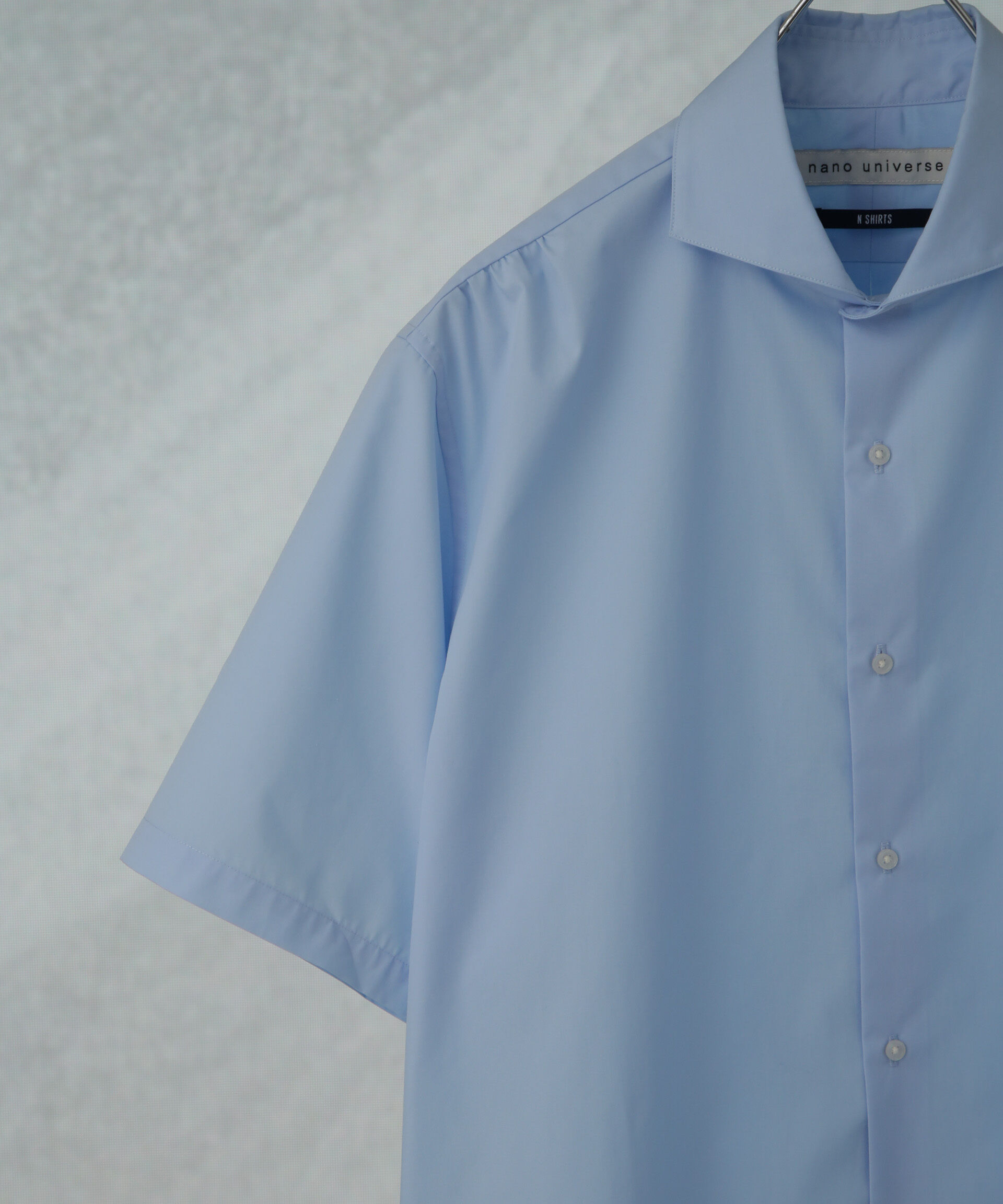 nano･universe「「N shirt」 速乾 ホリゾンタルカラーシャツ半袖」|シャツ・ブラウス|