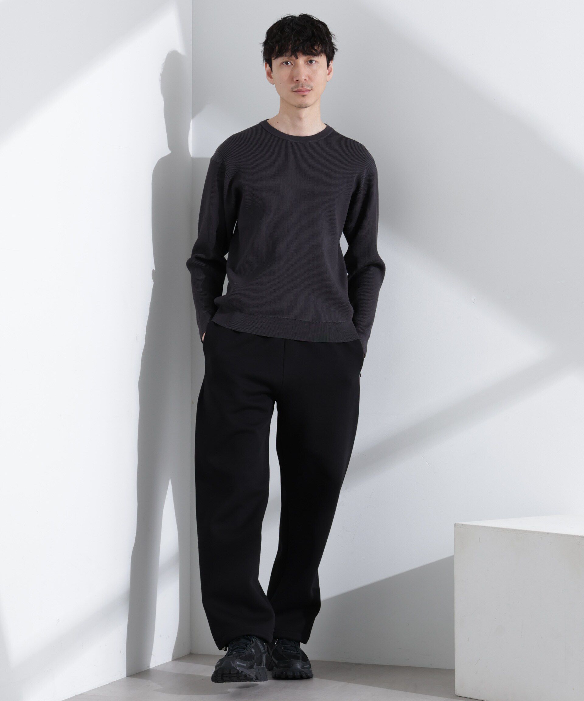  「CICAドライタッチ リブクルーネックニット」|ニット・セーター|