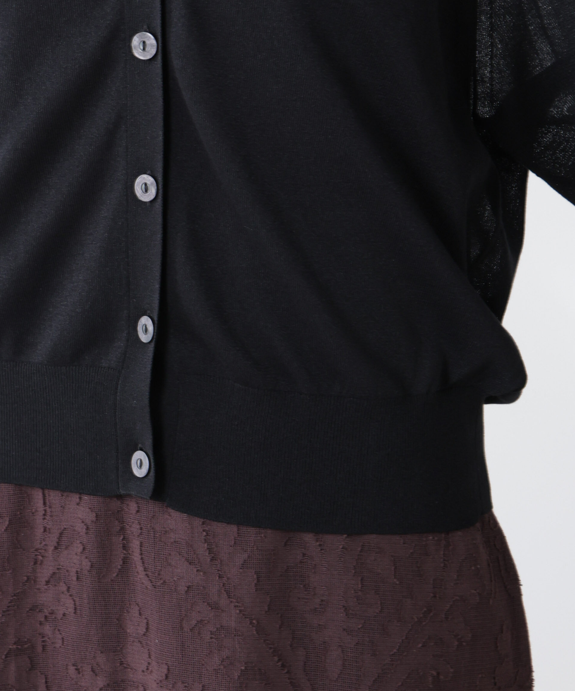 nano･universe「コットンスパークシアーＶネックカーディガン」|ニット・セーター|