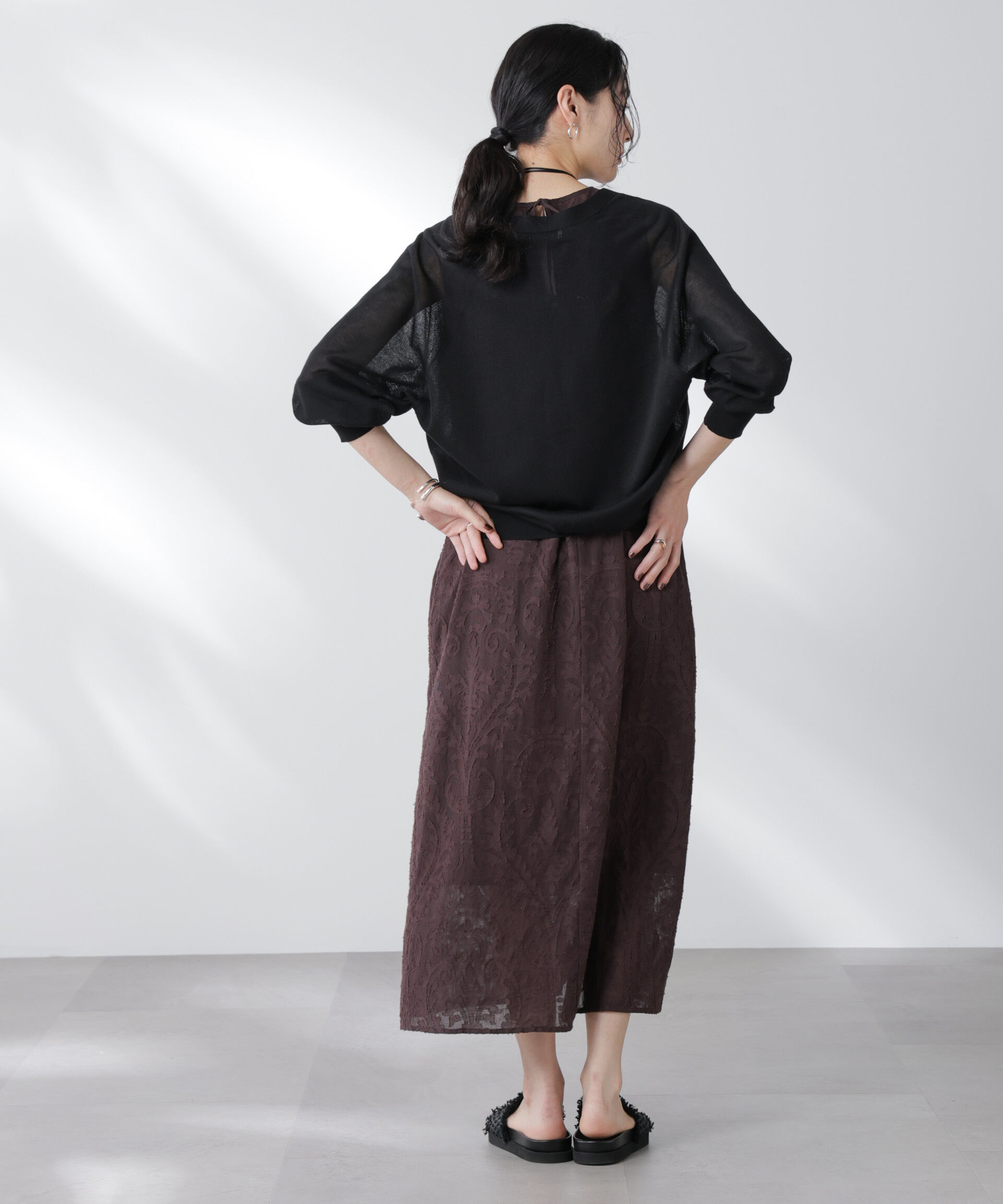 nano･universe「コットンスパークシアーＶネックカーディガン」|ニット・セーター|