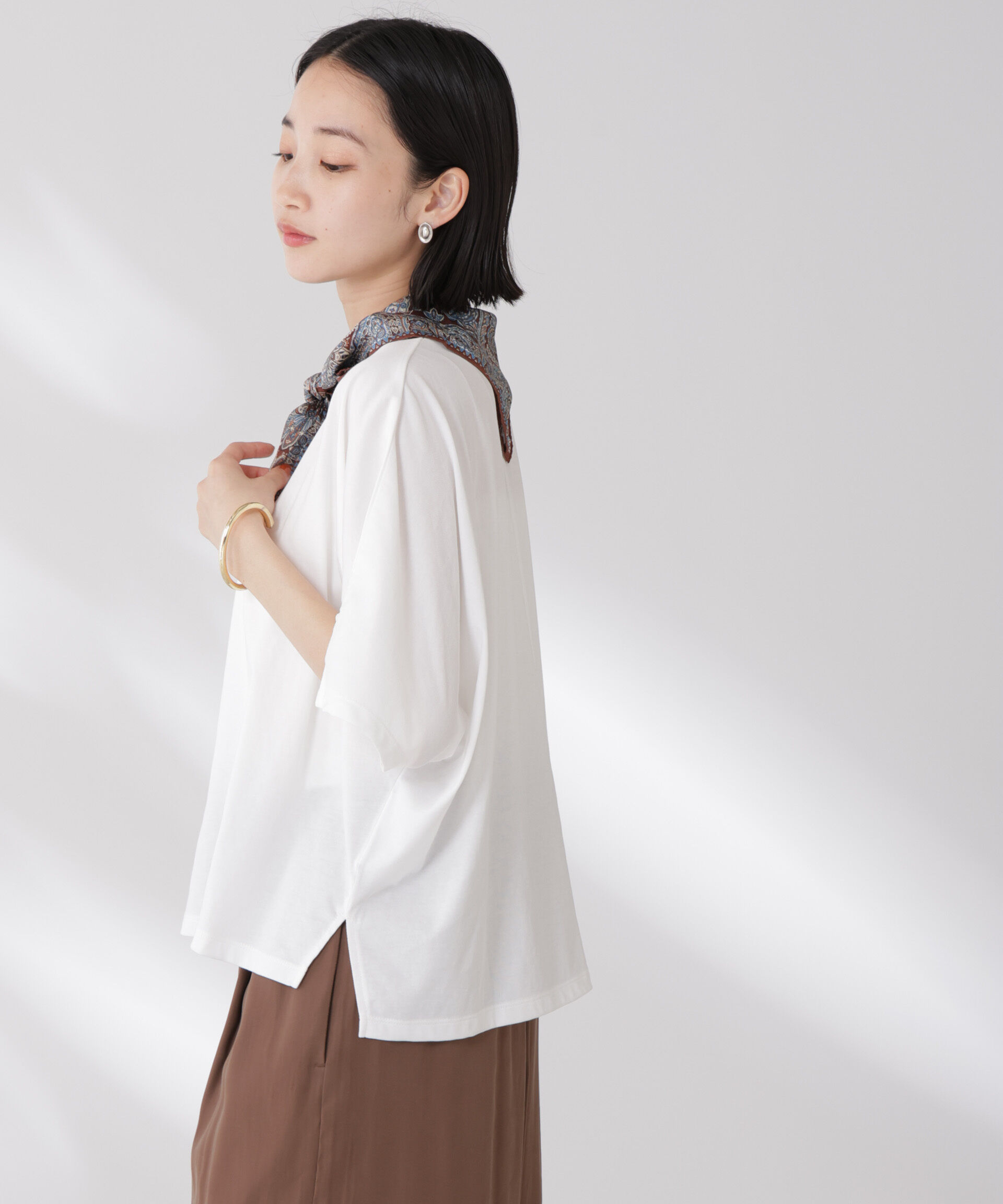 nano･universe「吸水速乾抗菌防臭ドルマンワイドトップス」|Tシャツ・カットソー|