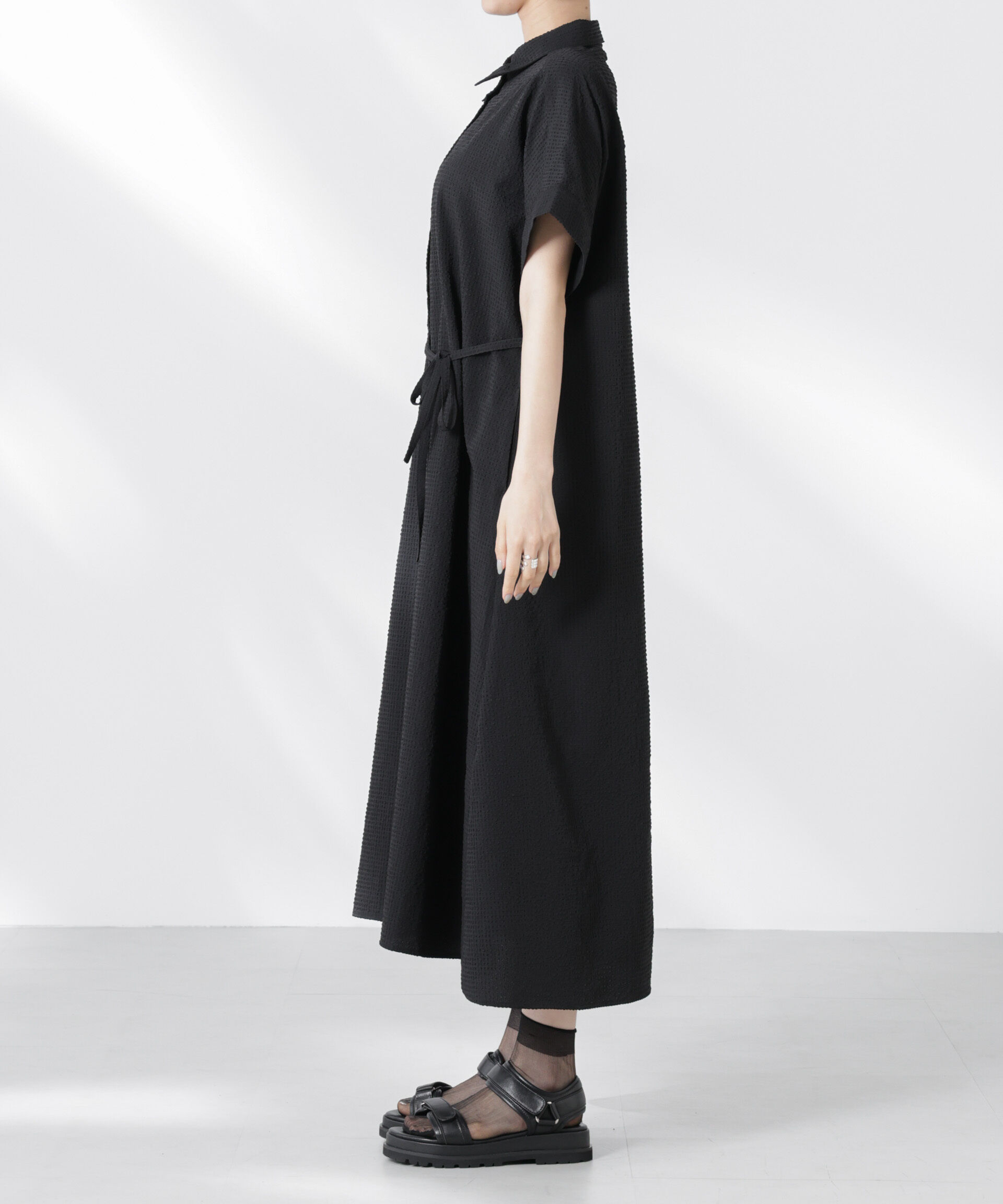 nano･universe「サッカードルマンスリーブシャツワンピース」|ワンピース|