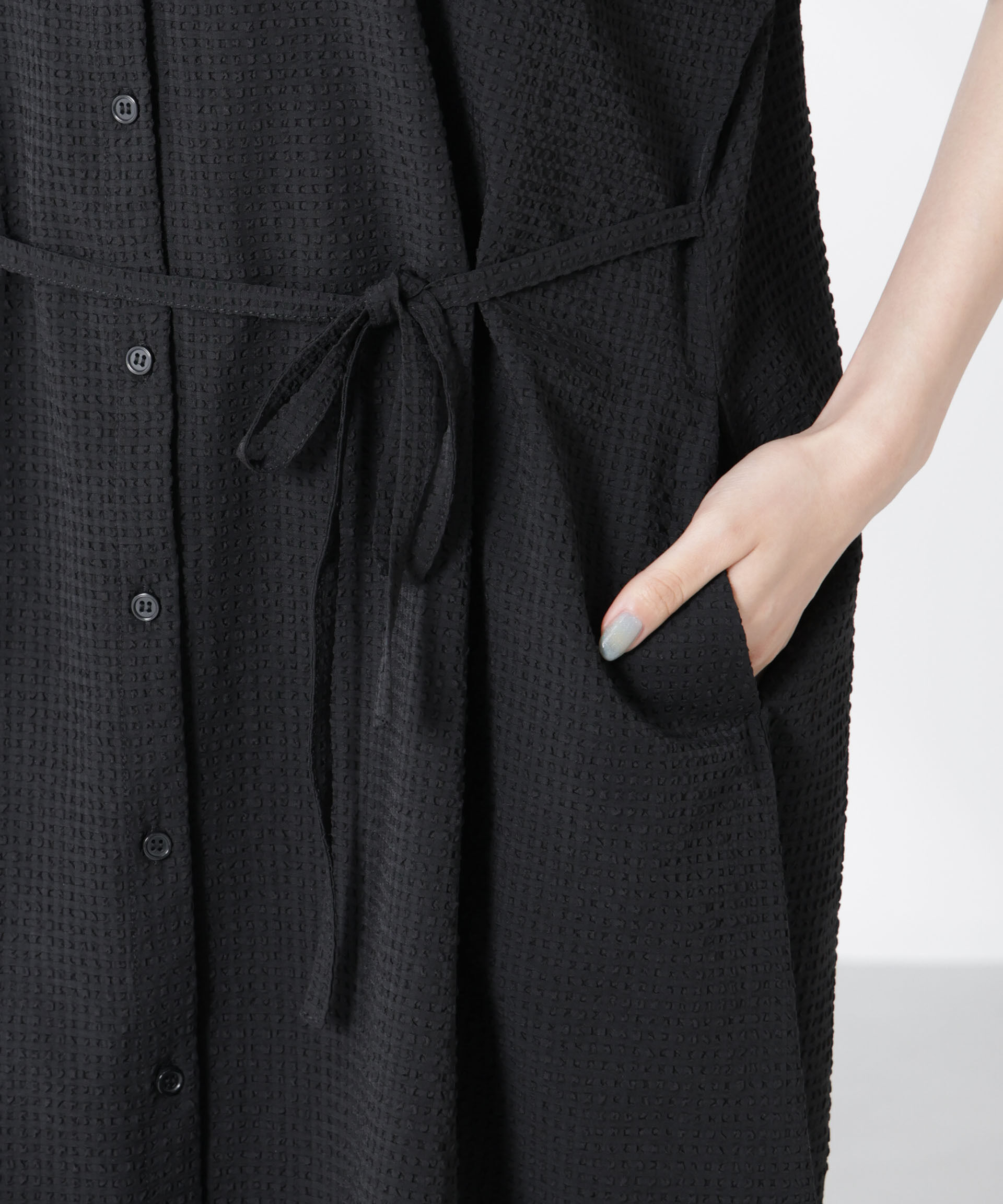 nano･universe「サッカードルマンスリーブシャツワンピース」|ワンピース|