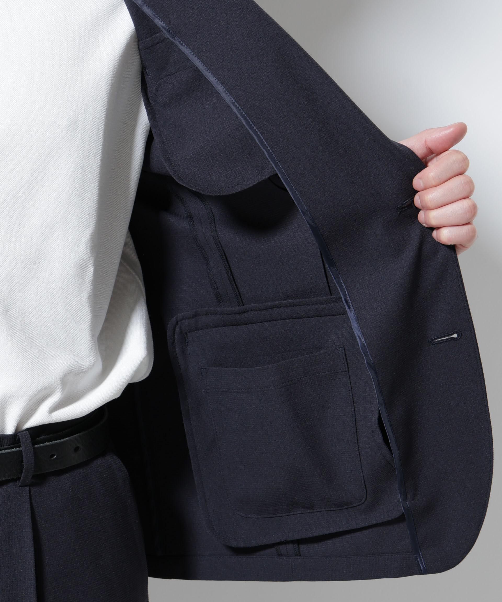 nano･universe「｢Damerino｣DotAir(R)ミニホールストレッチセットアップ/吸水速乾」|スーツ|