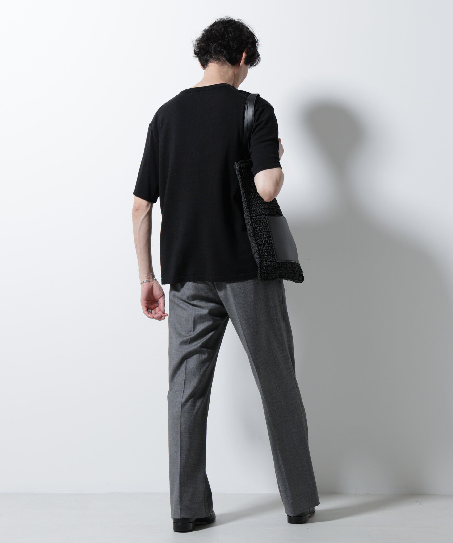 nano･universe「シルキータッチニットTシャツ 半袖」|ニット・セーター|