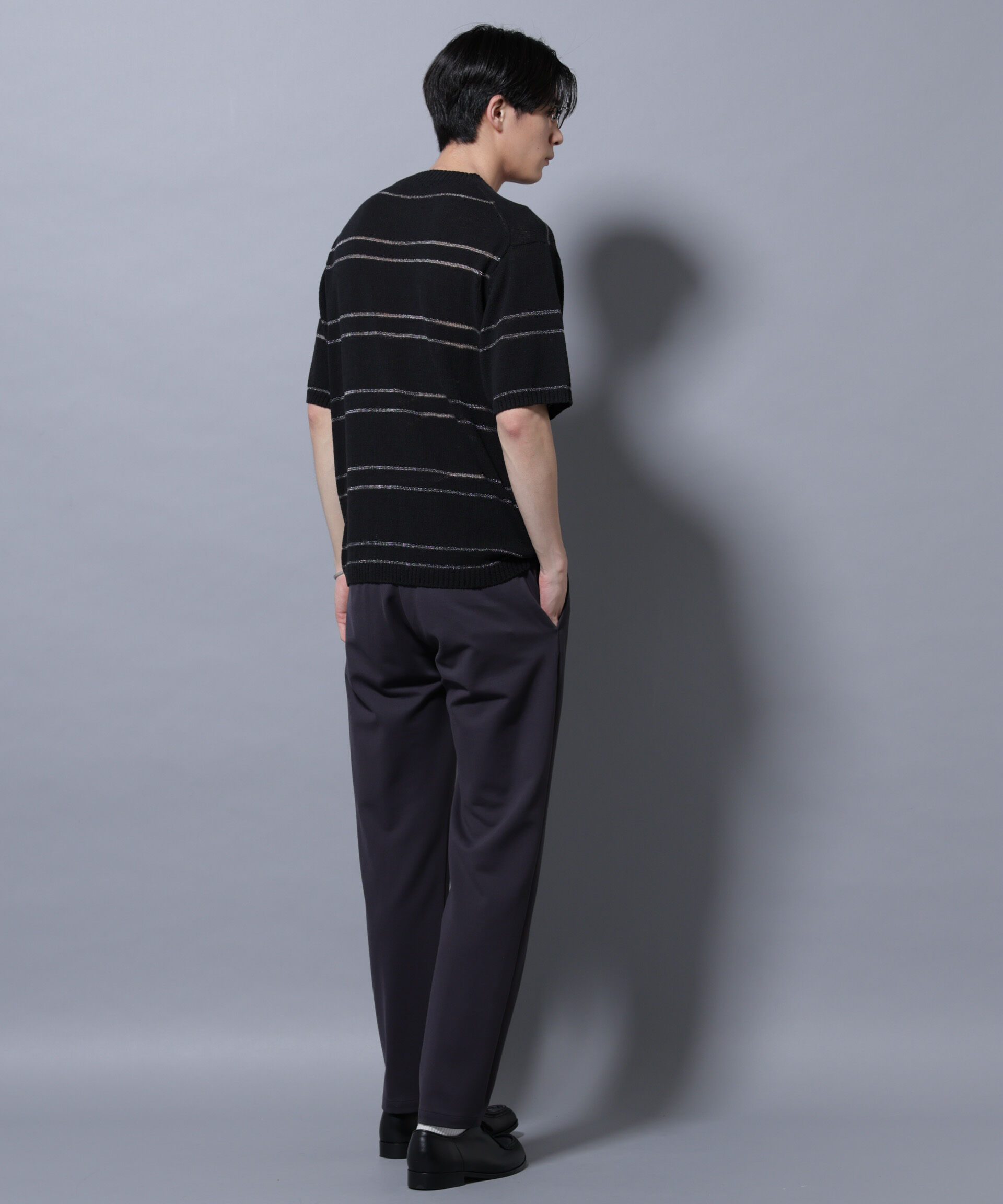 nano･universe「ブークレーラメボーダー ニットTシャツ」|ニット・セーター|