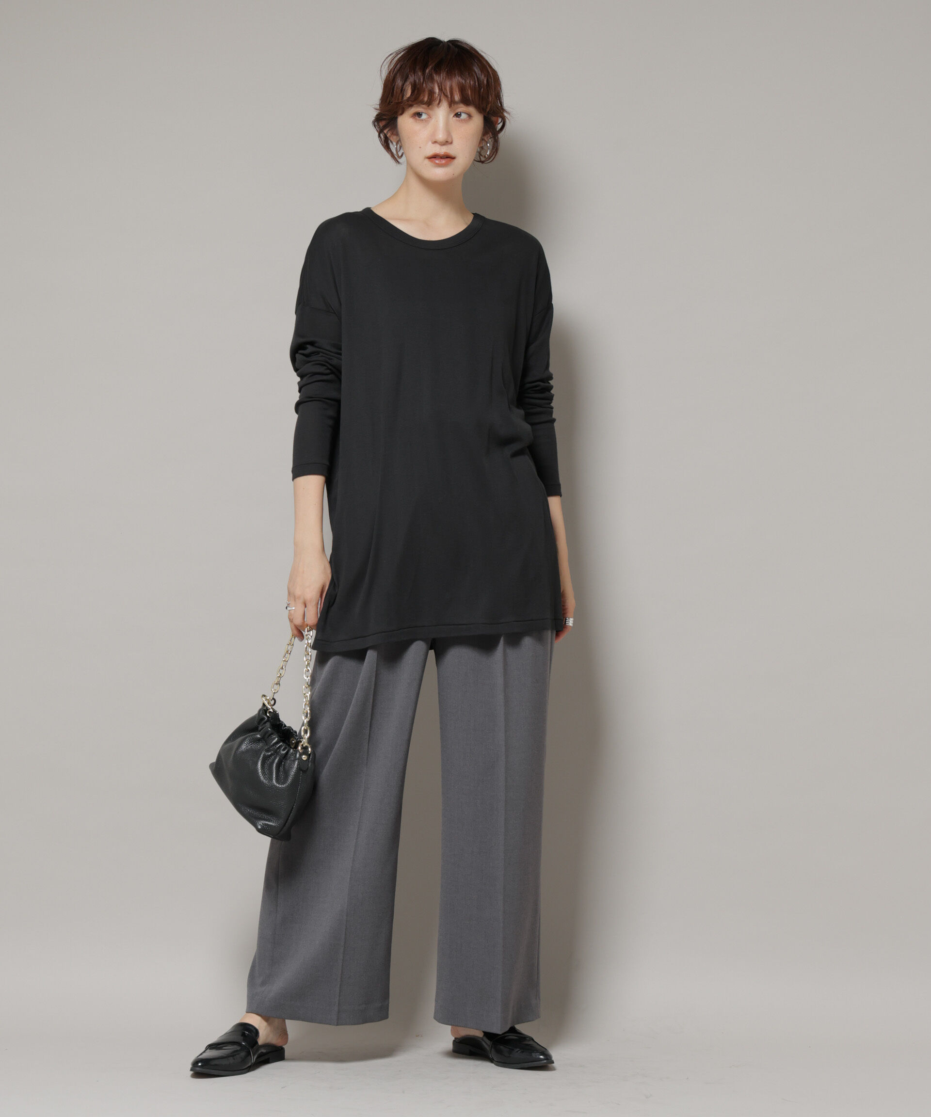 nano･universe「ドライウェザーストレッチ2タックワイドパンツ(セットアップ可)」|チノ|