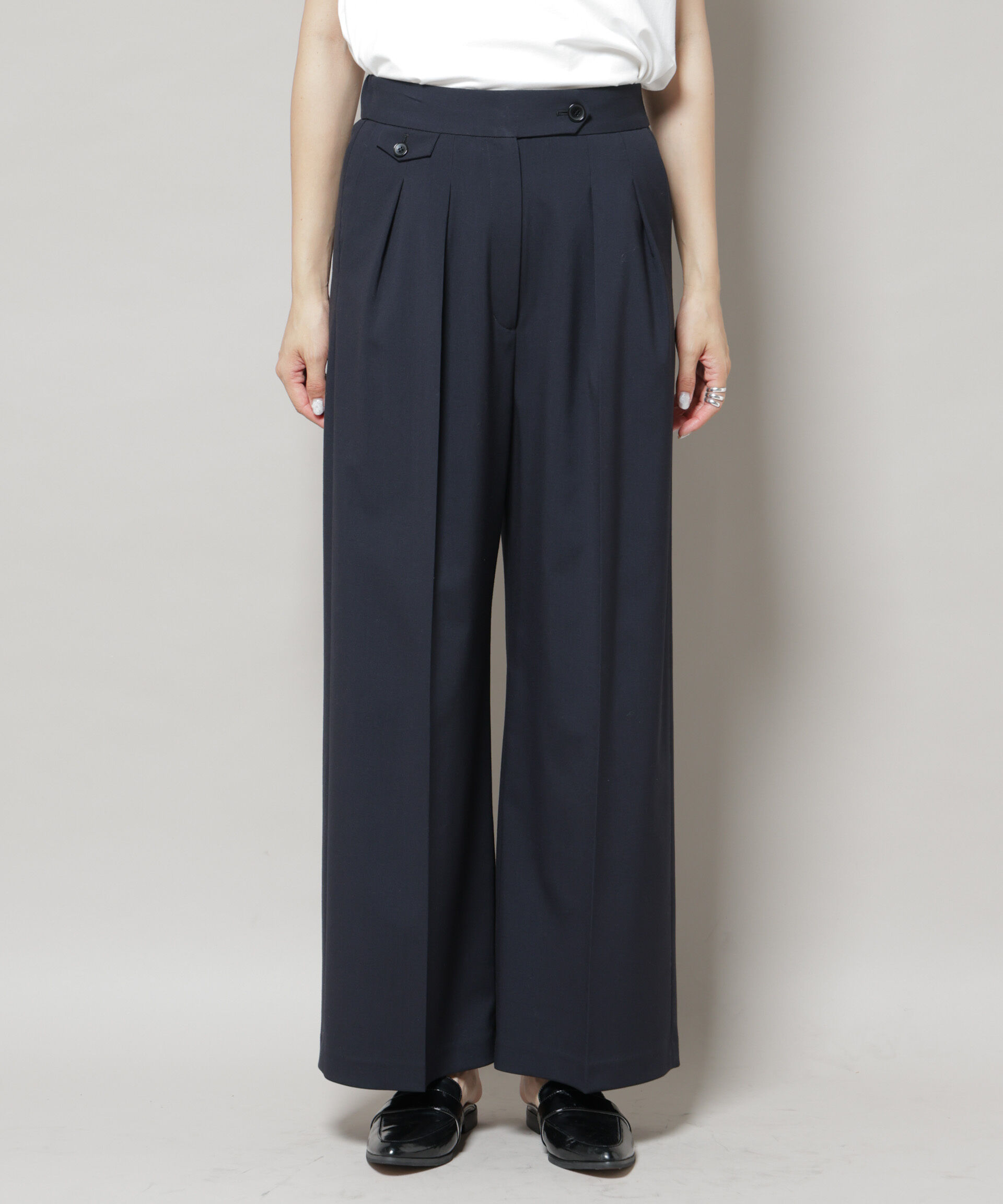 nano･universe「ドライウェザーストレッチ2タックワイドパンツ(セットアップ可)」|チノ|