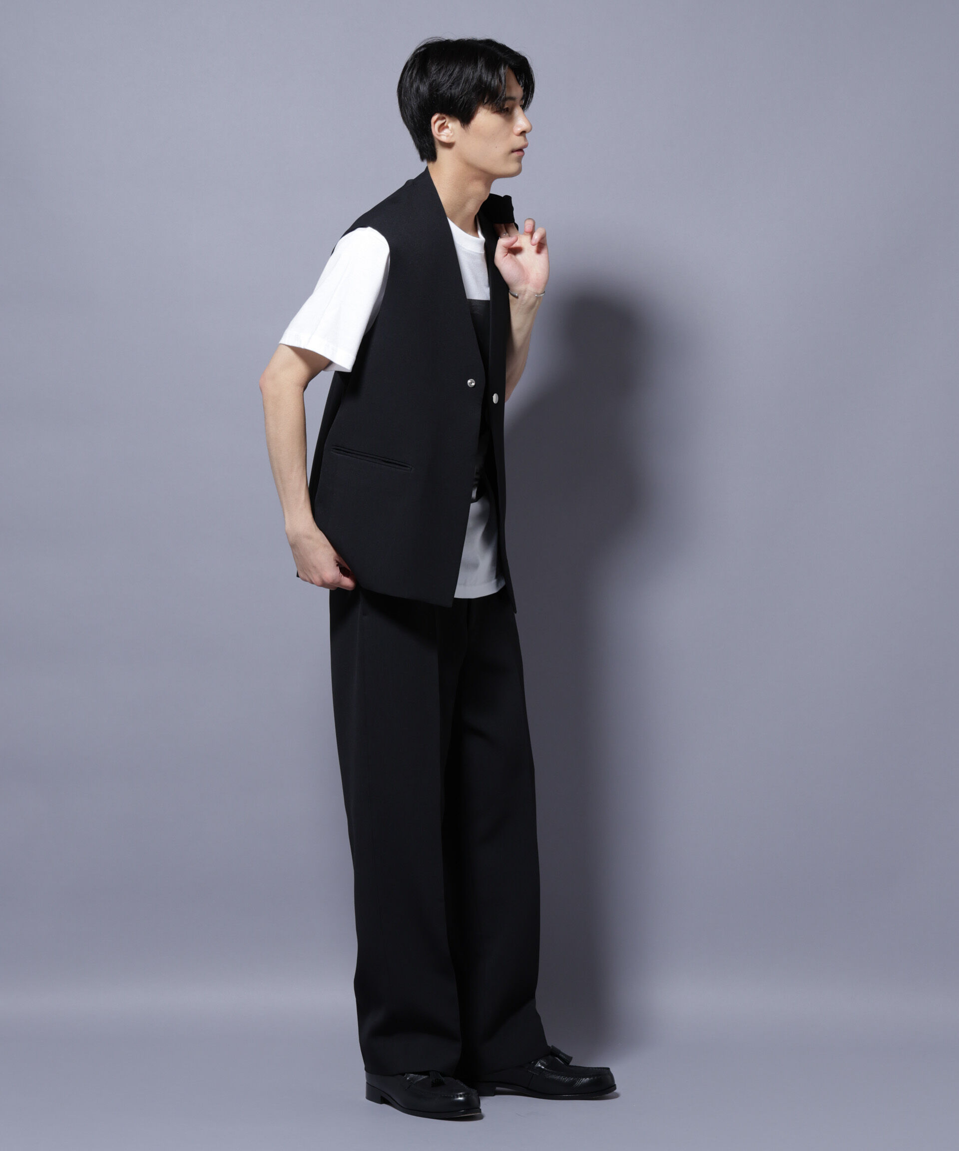 nano･universe「Reflax(R) ダブルクロスウェザーベスト(セットアップ可)」|ダウンベスト・ベスト|