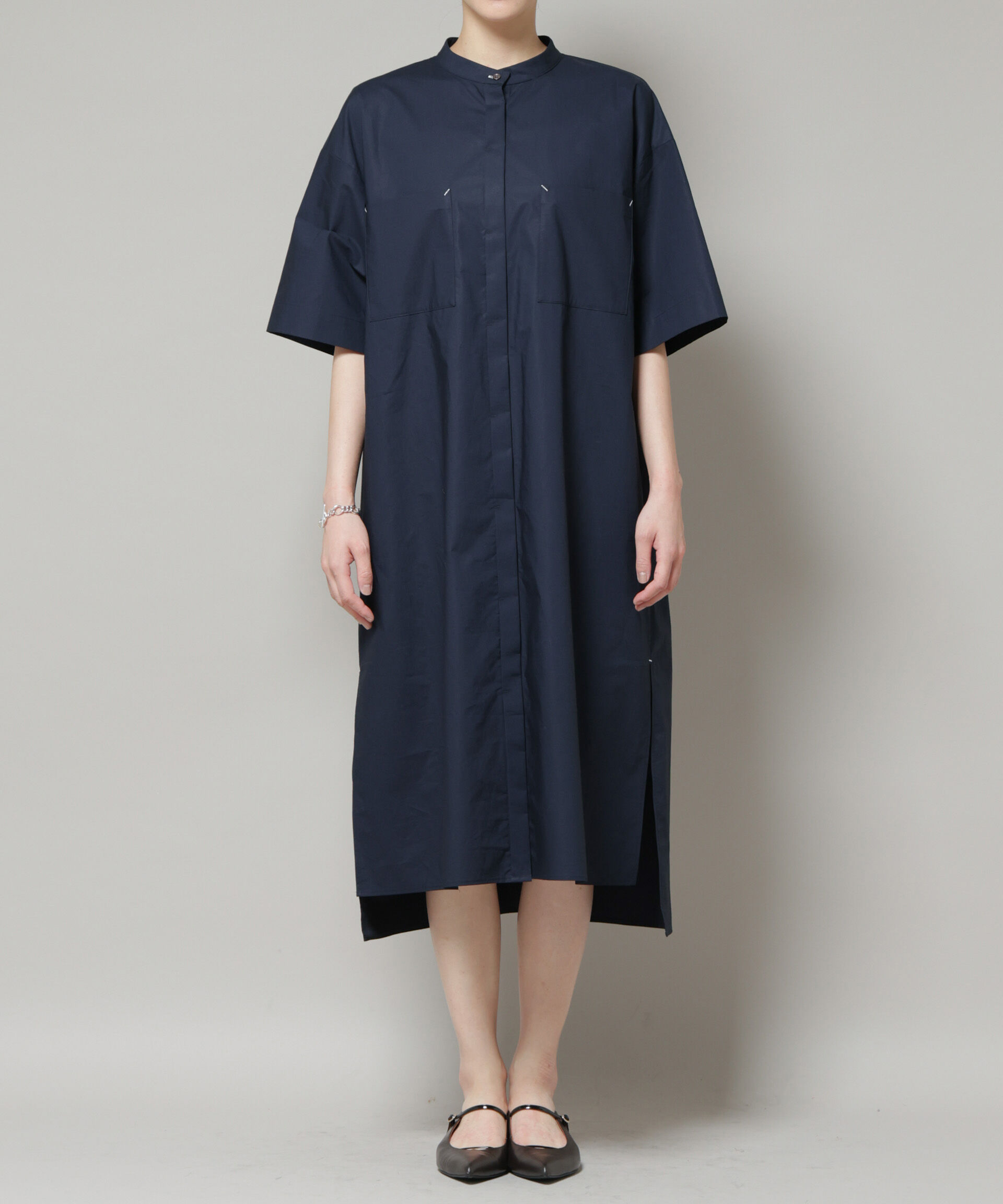 nano･universe「Ｗポケットハーフスリーブシャツワンピース」|ワンピース|