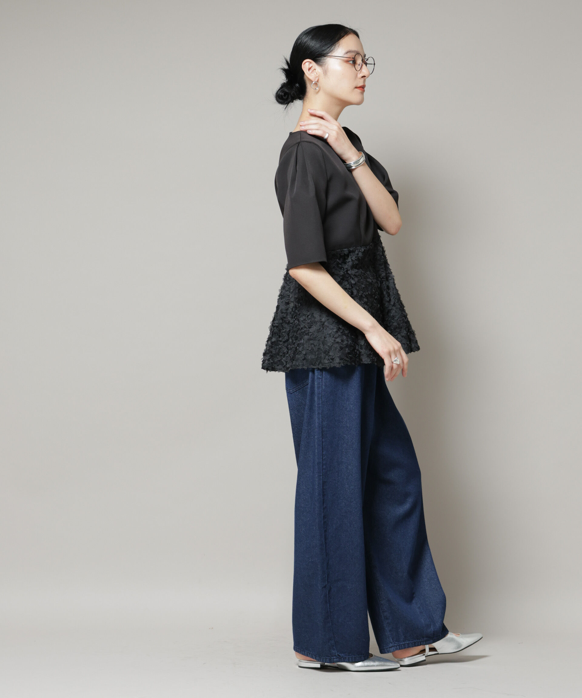 nano･universe「ペタルエンブロイダリーペプラムブラウス」|シャツ・ブラウス|