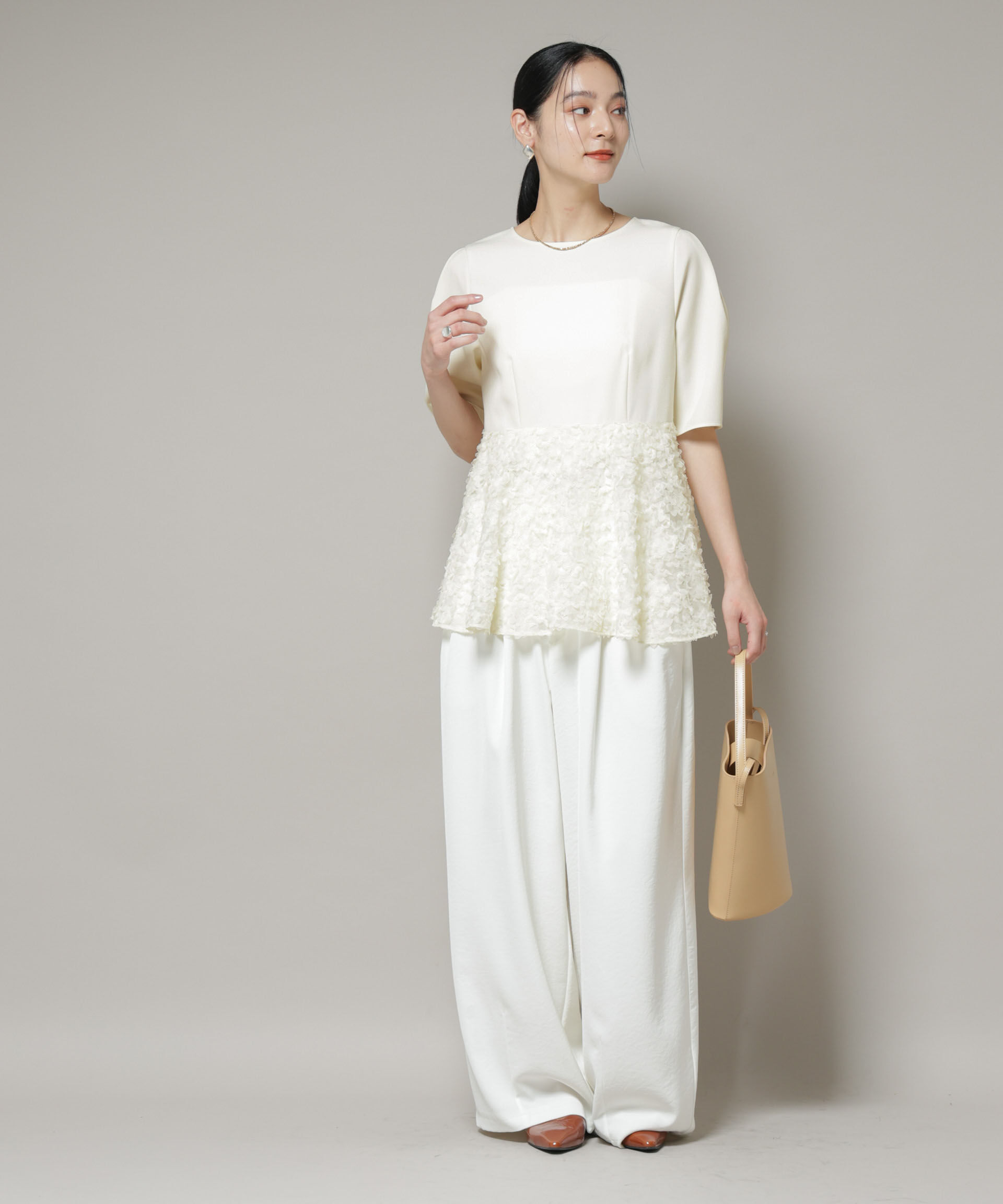 nano･universe「ペタルエンブロイダリーペプラムブラウス」|シャツ・ブラウス|