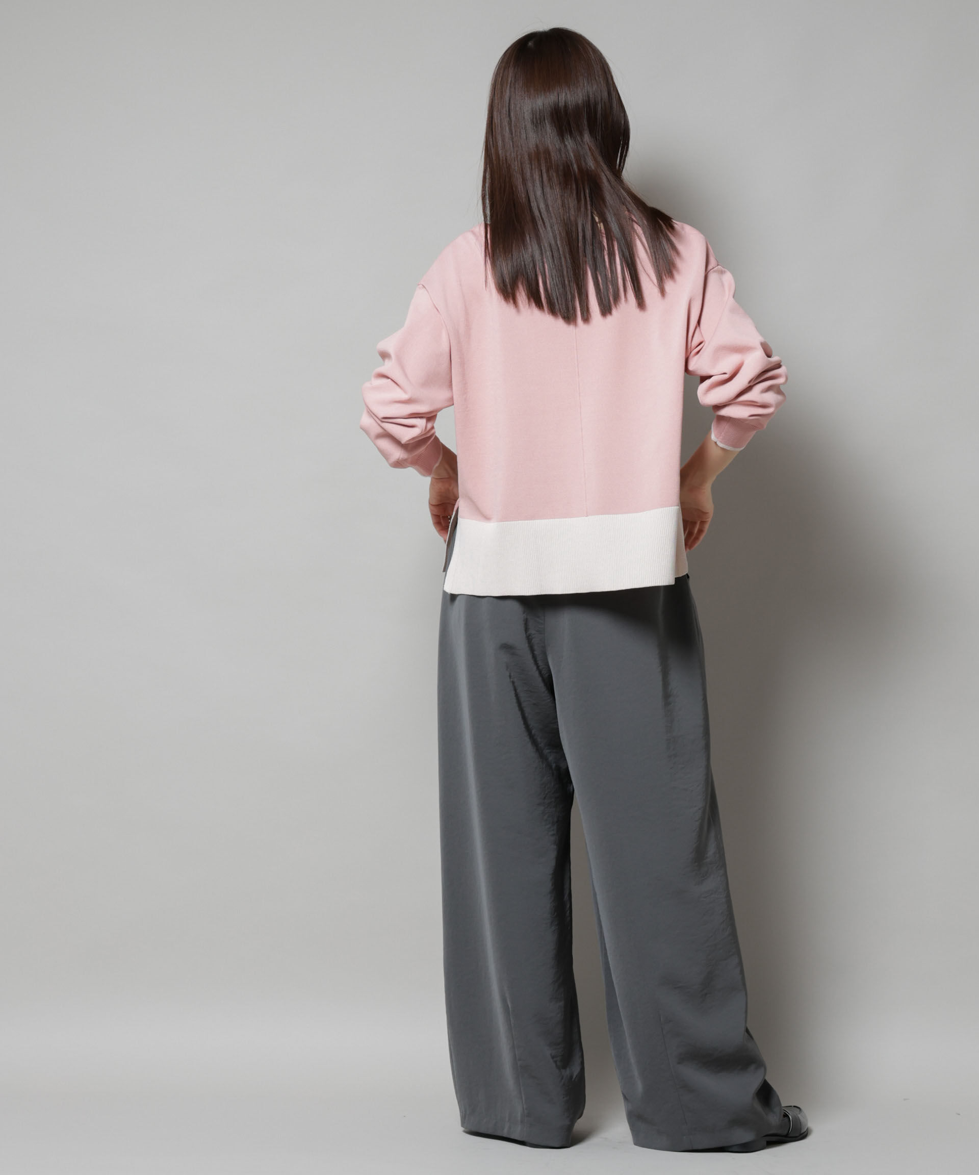 nano･universe「洗濯機洗可前後2way配色ニット」|ニット・セーター|