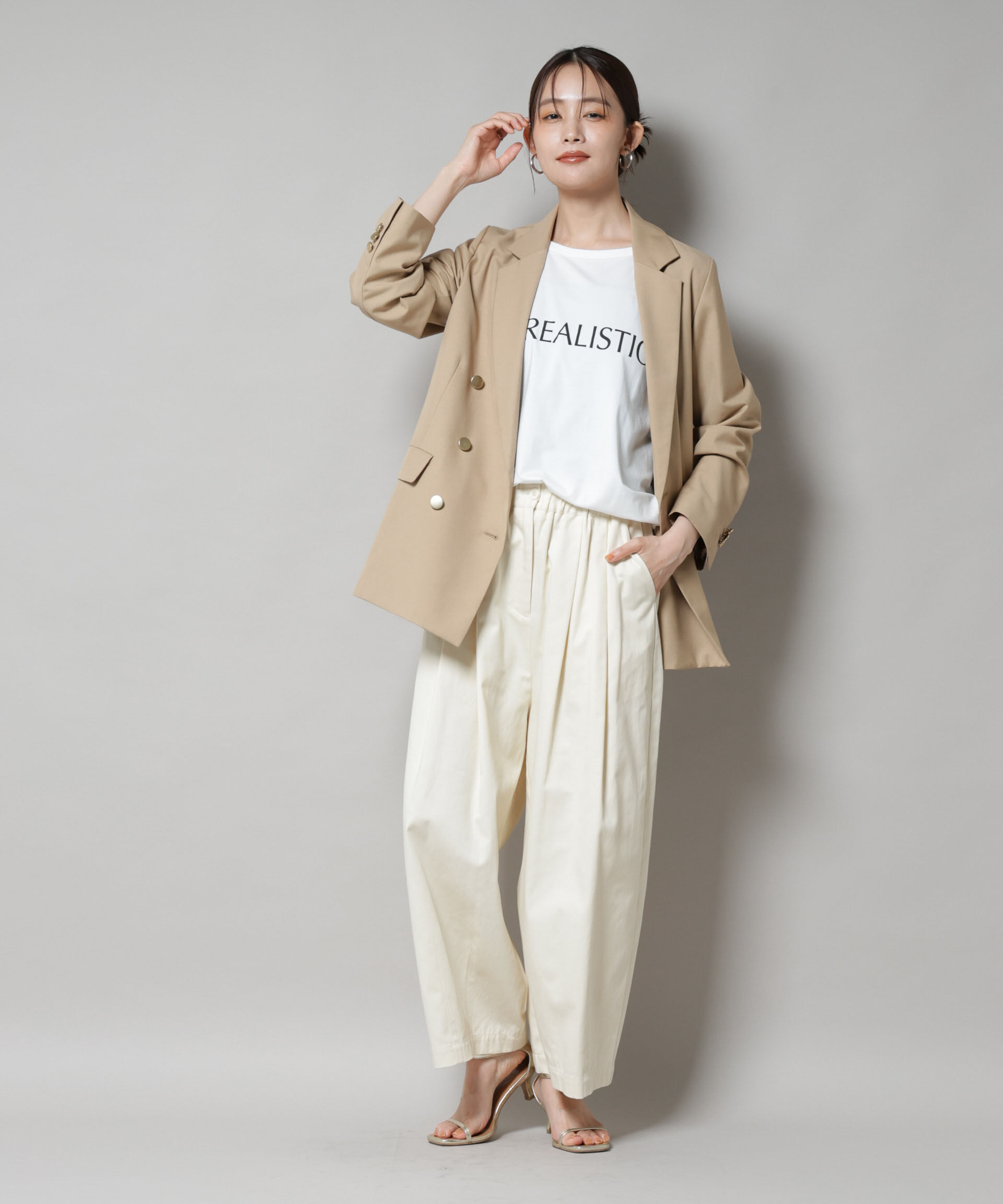 nano･universe「タックコクーンチノパンツ」|チノ|