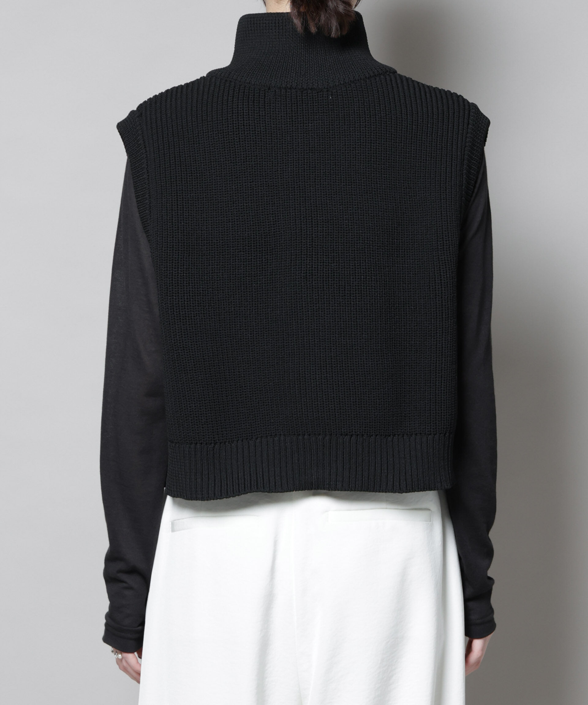 nano･universe「ダブルジップアップドライバーズニットベスト」|ニット・セーター|