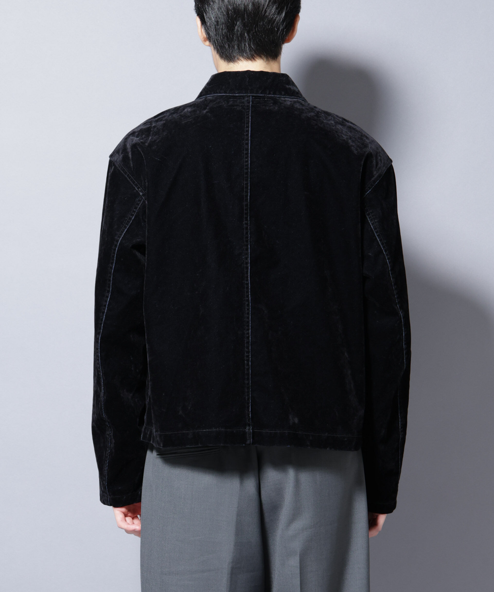 nano･universe「フロッキーデニム スポーツジャケット」|ブルゾン・スタジャン|