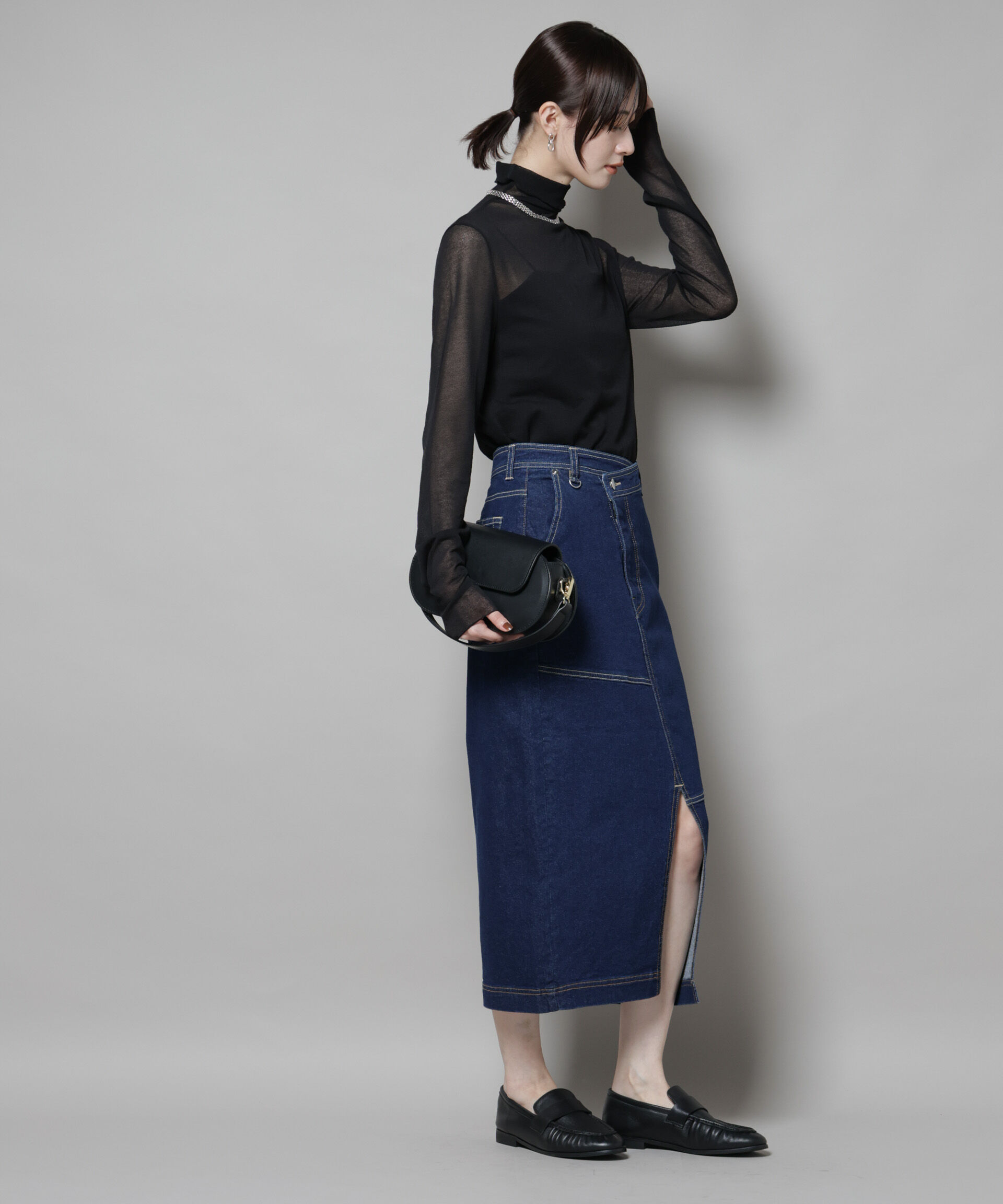 nano･universe「ラップペンシルデニムスカート」|スカート|