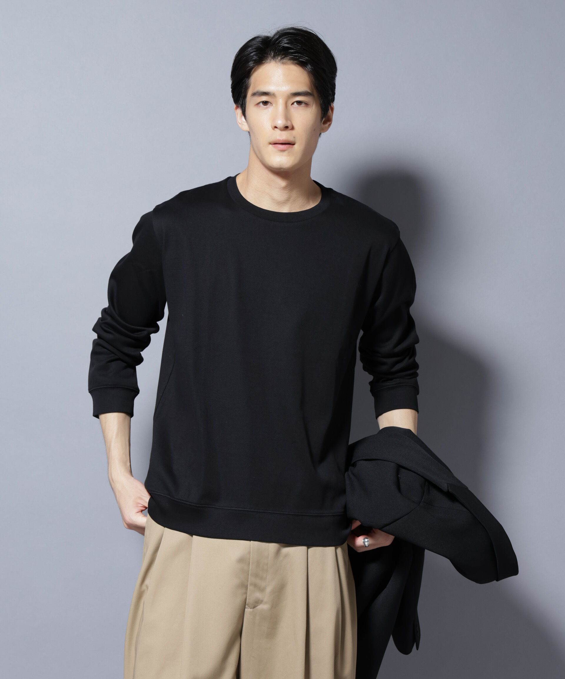 nano･universe「「FORMAL JERSEY」 クルーネックカットソー長袖」|Tシャツ・カットソー|