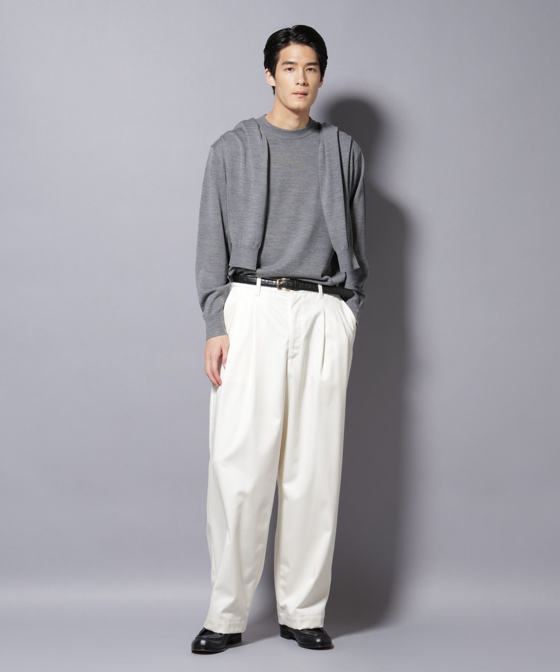 nano･universe「「毛玉レスニット」ファインゲージクルーネック」|ニット・セーター|