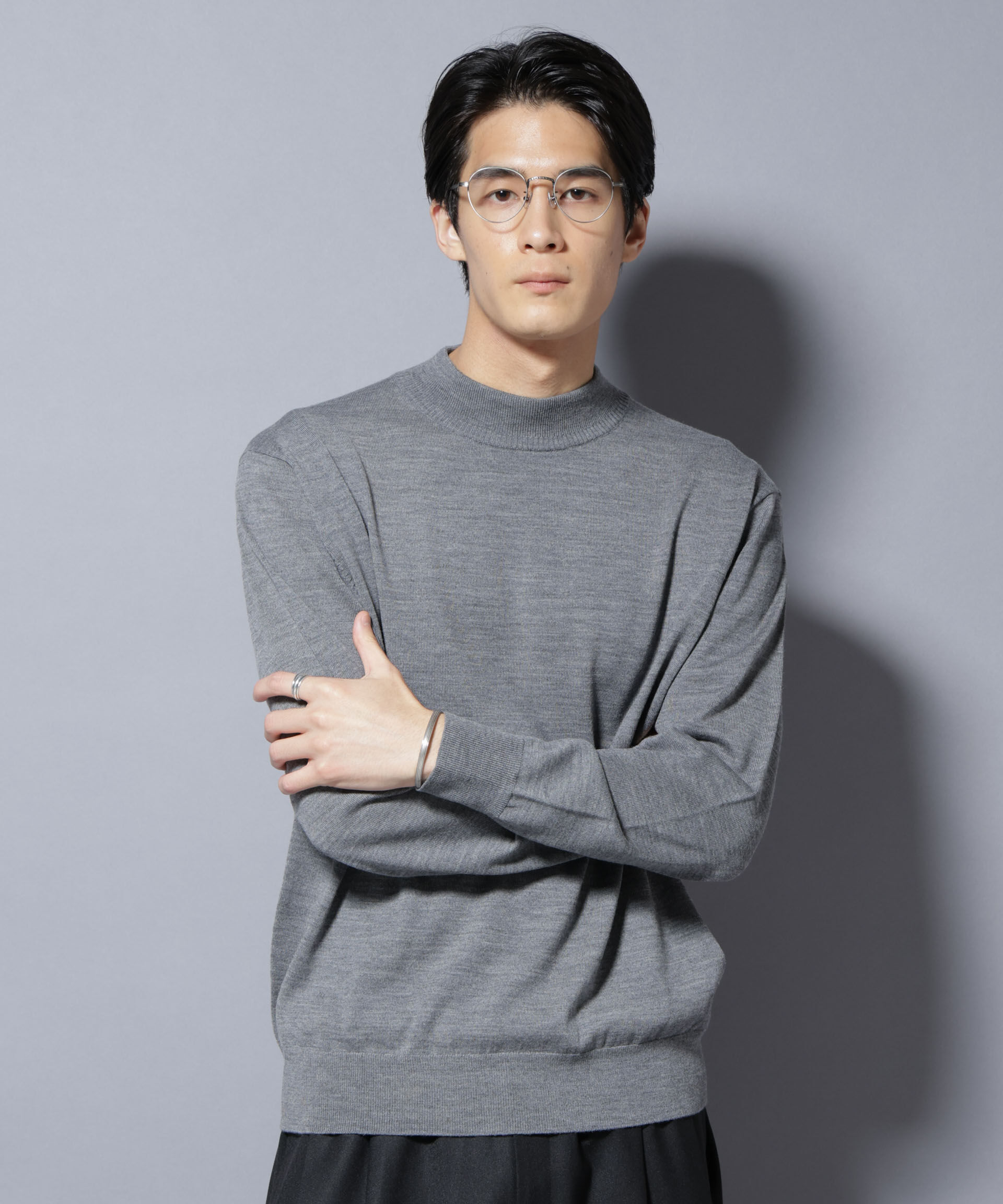 nano･universe「「毛玉レスニット」ファインゲージモックネック」|ニット・セーター|