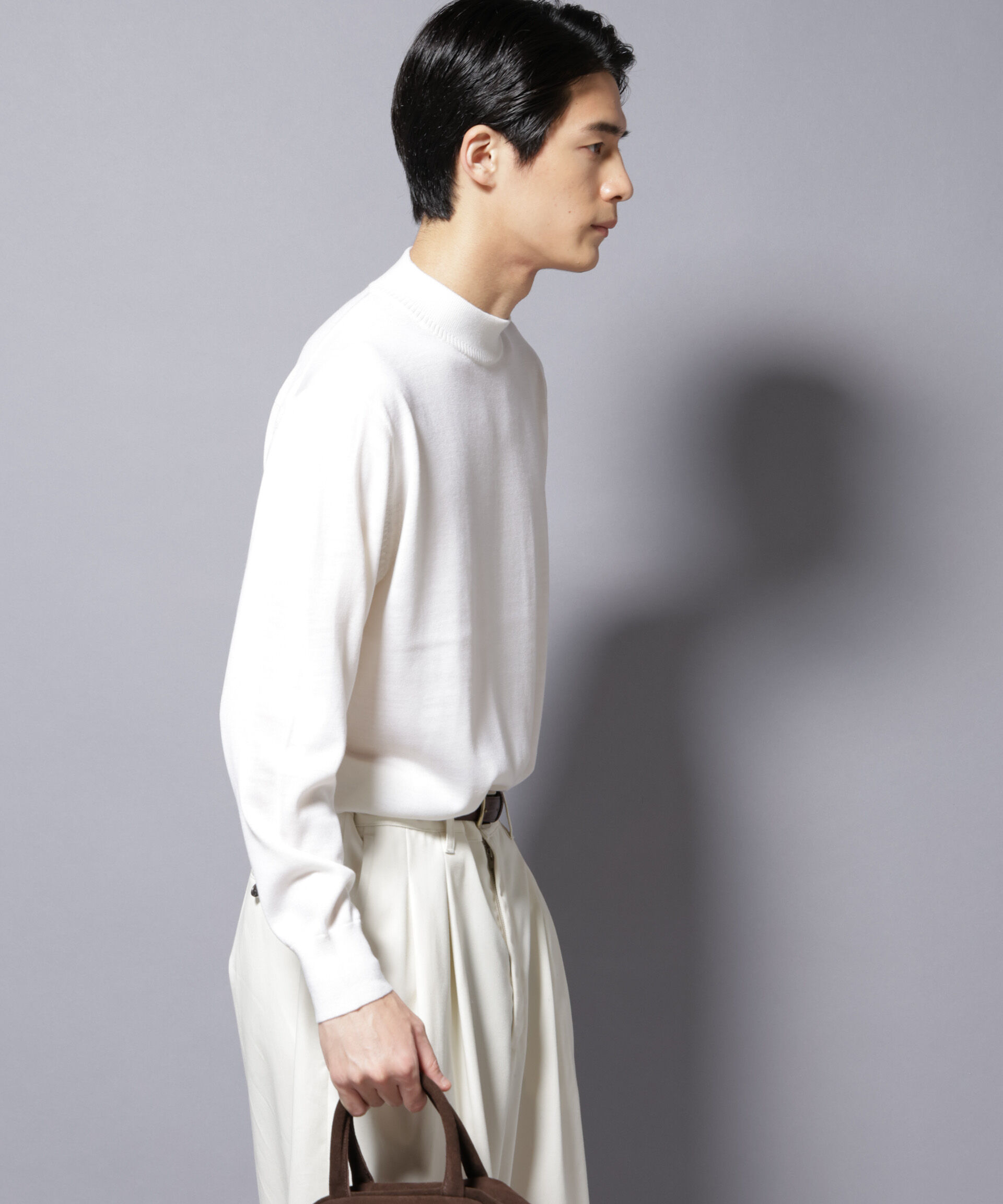 nano･universe「「毛玉レスニット」ファインゲージモックネック」|ニット・セーター|