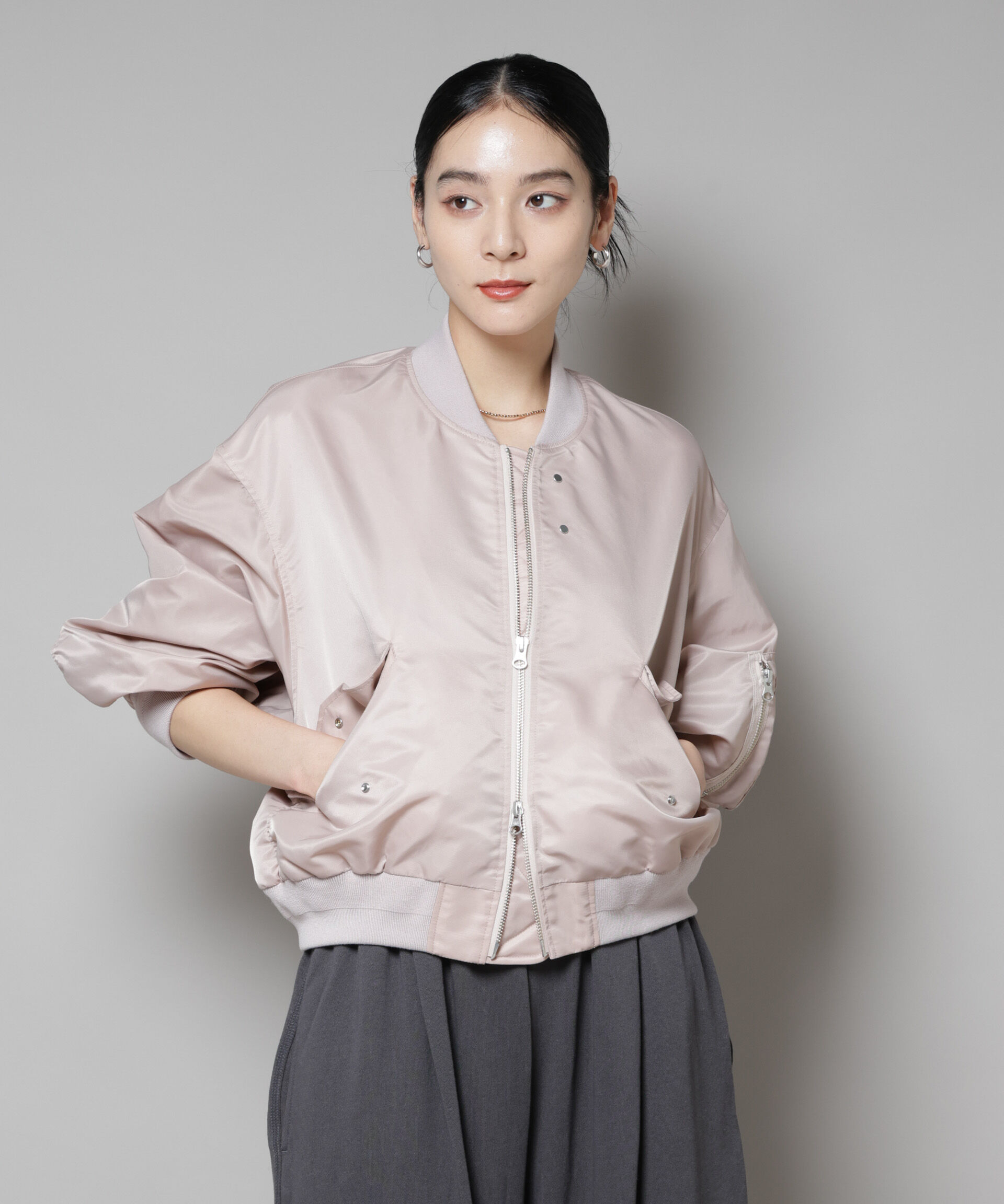 nano･universe「ナイロンツイルMA-1ブルゾン」|ブルゾン・スタジャン|