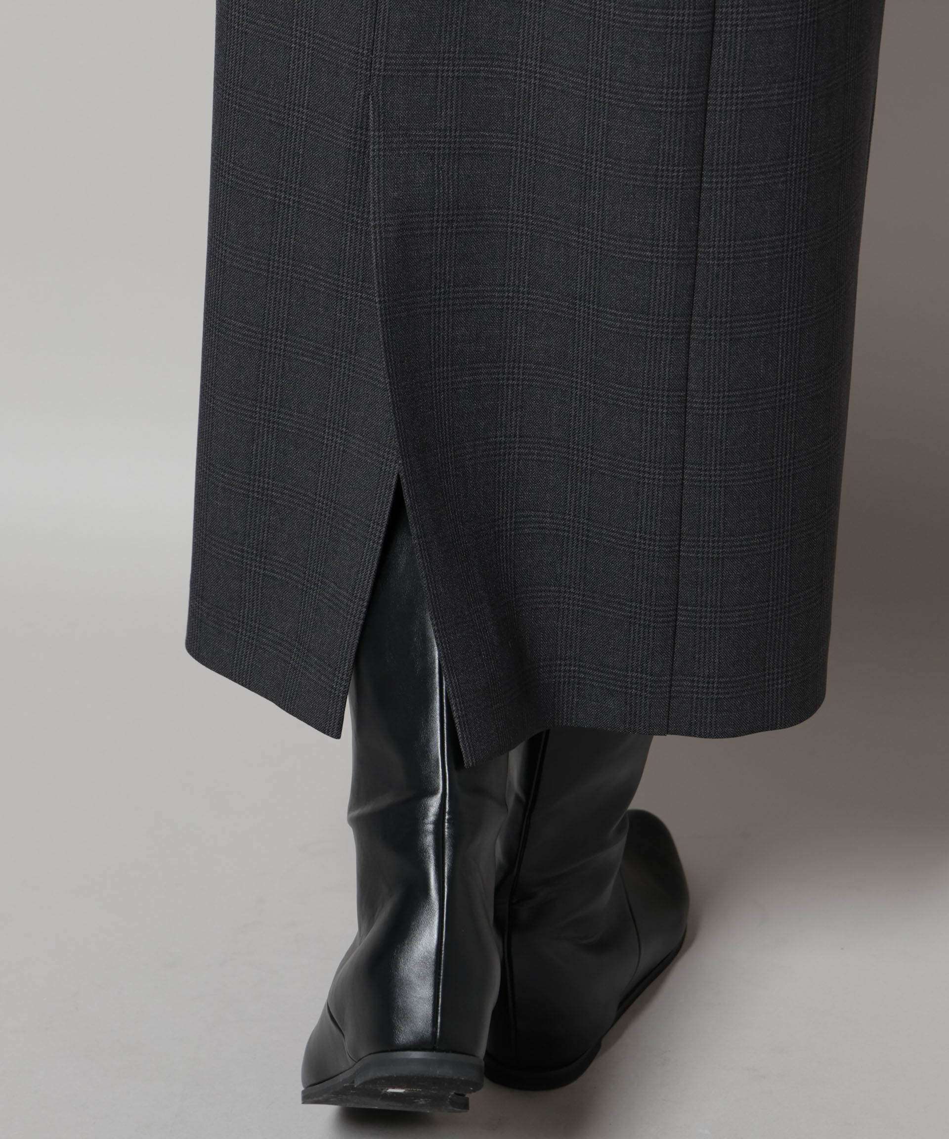 nano･universe「ストレッチサージチェックVネックワンピース(セットアップ可)」|ワンピース|