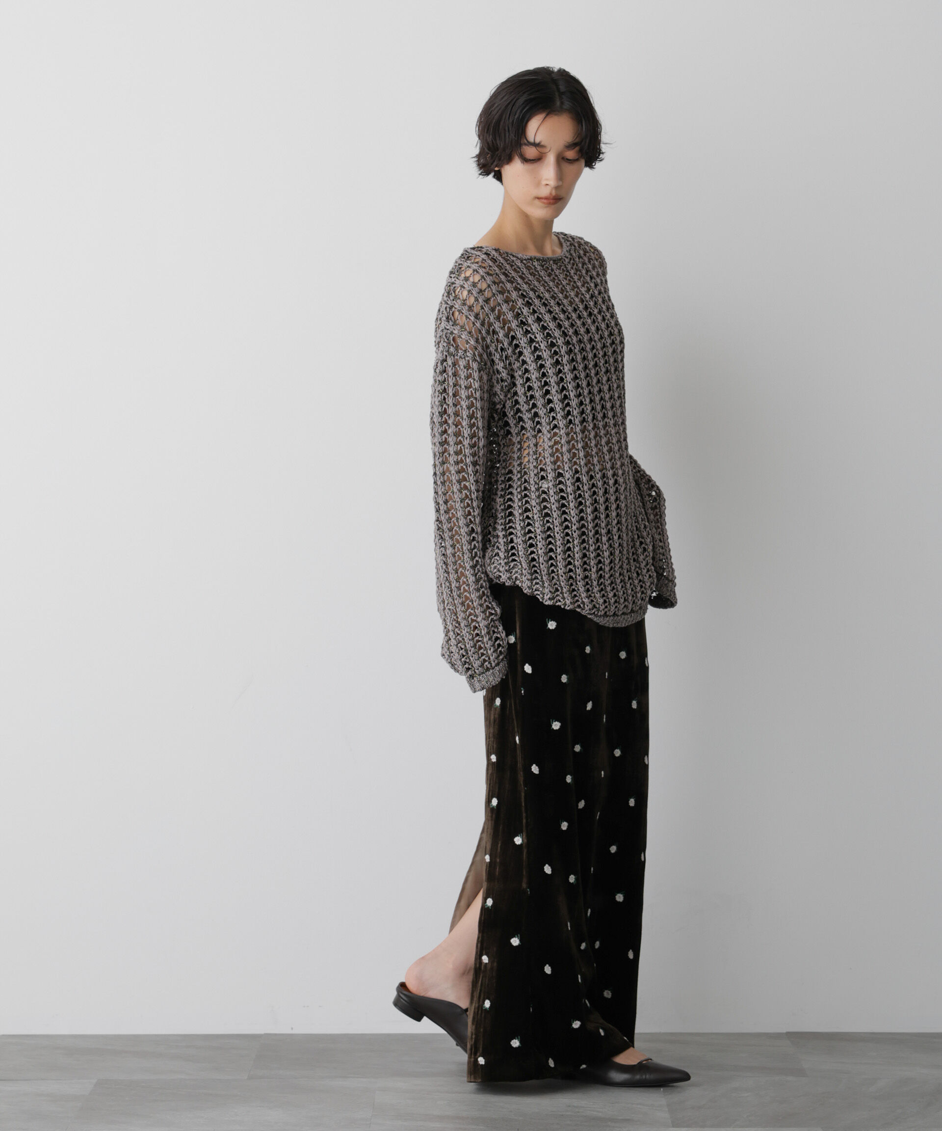 nano･universe「「STEVELOUR」シャイニーレースニットトップス」|ニット・セーター|