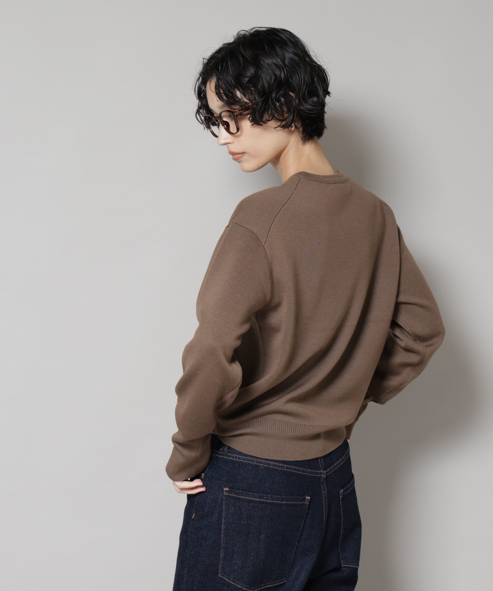 nano･universe「毛玉レスニットスムースクルーネックプルオーバー」|ニット・セーター|