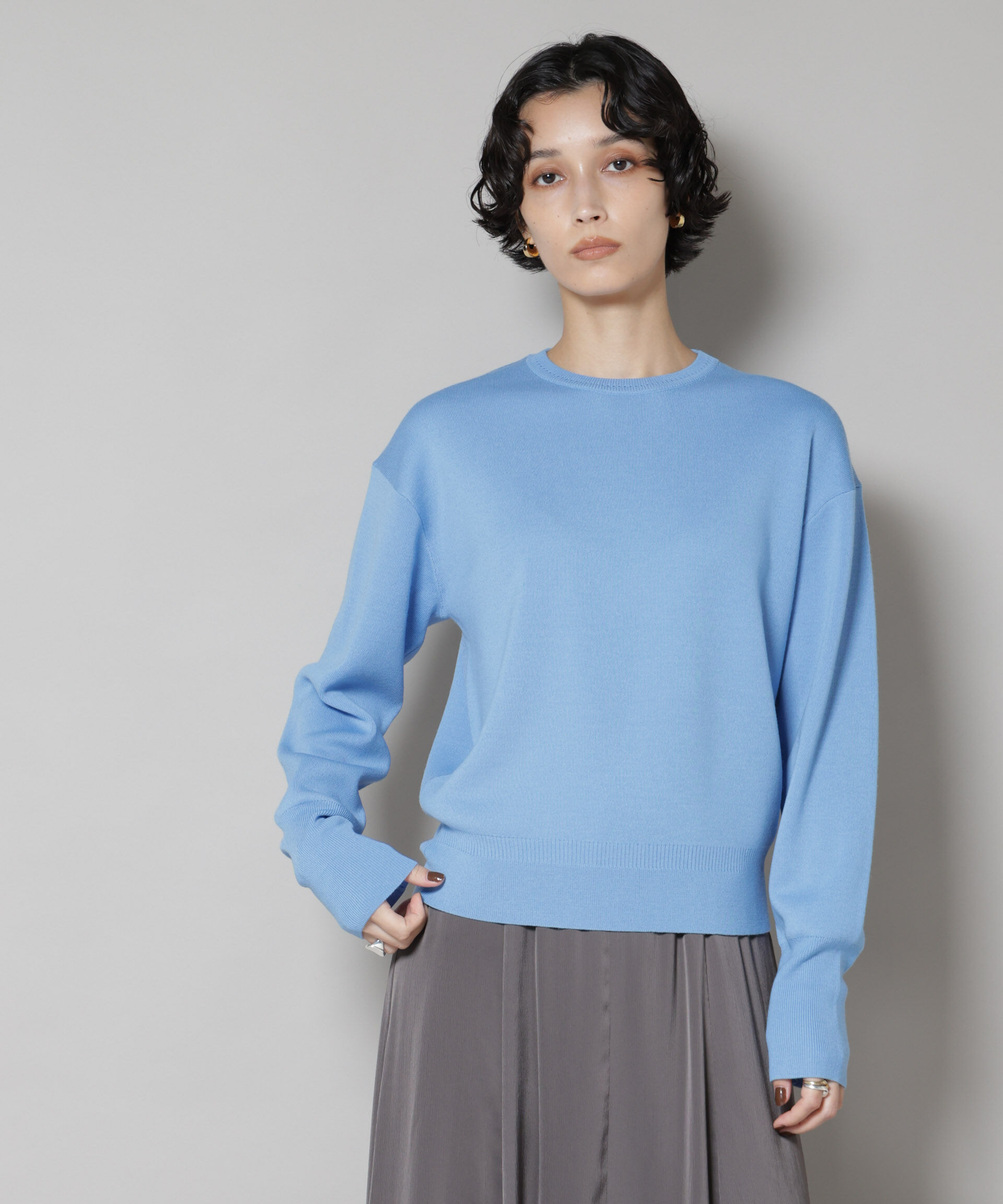 nano･universe「毛玉レスニットスムースクルーネックプルオーバー」|ニット・セーター|