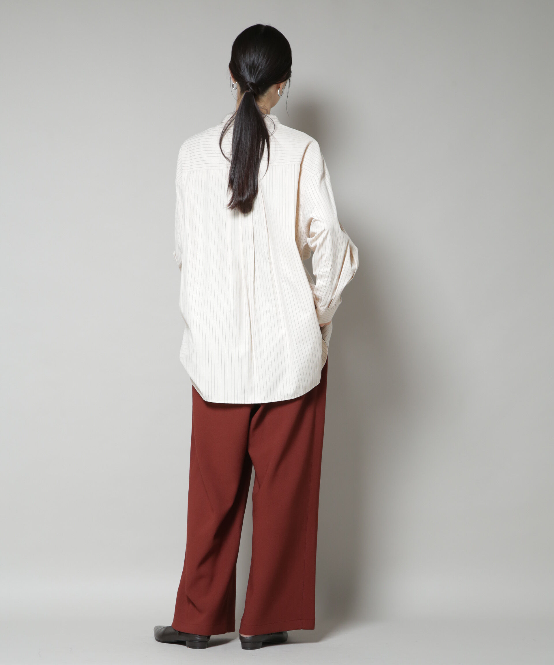 nano･universe「サイドタックカットジョーゼットパンツ」|チノ|