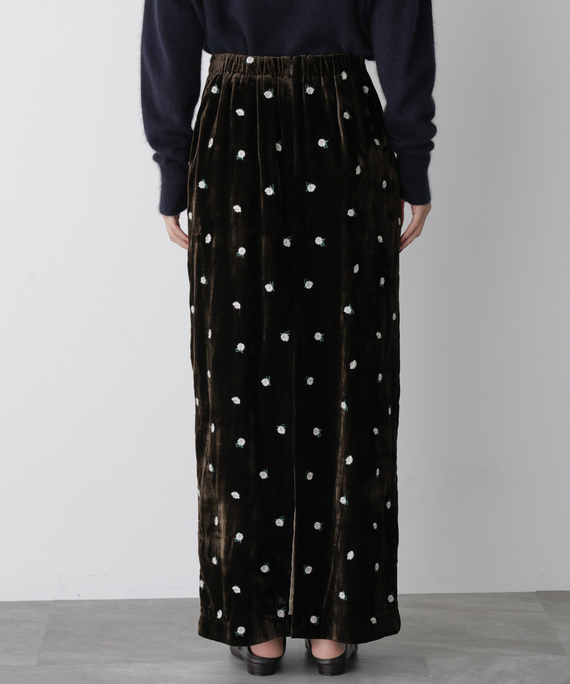  「「STEVELOUR」ベロアブルームロングスカート(セットアップ可)」|スカート|
