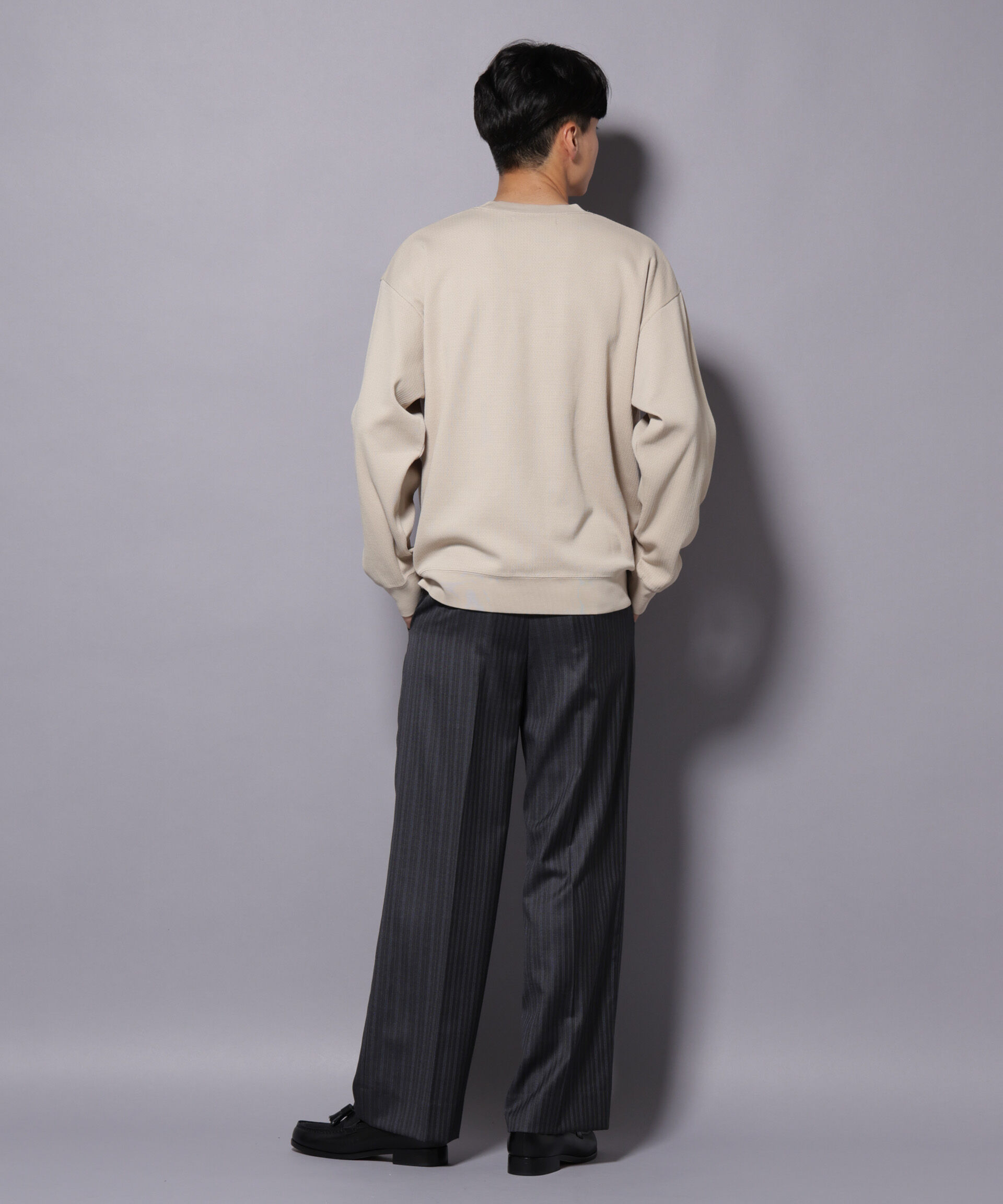 nano･universe「コットンガーメントダイサーマルクルーネックプルオーバー」|Tシャツ・カットソー|