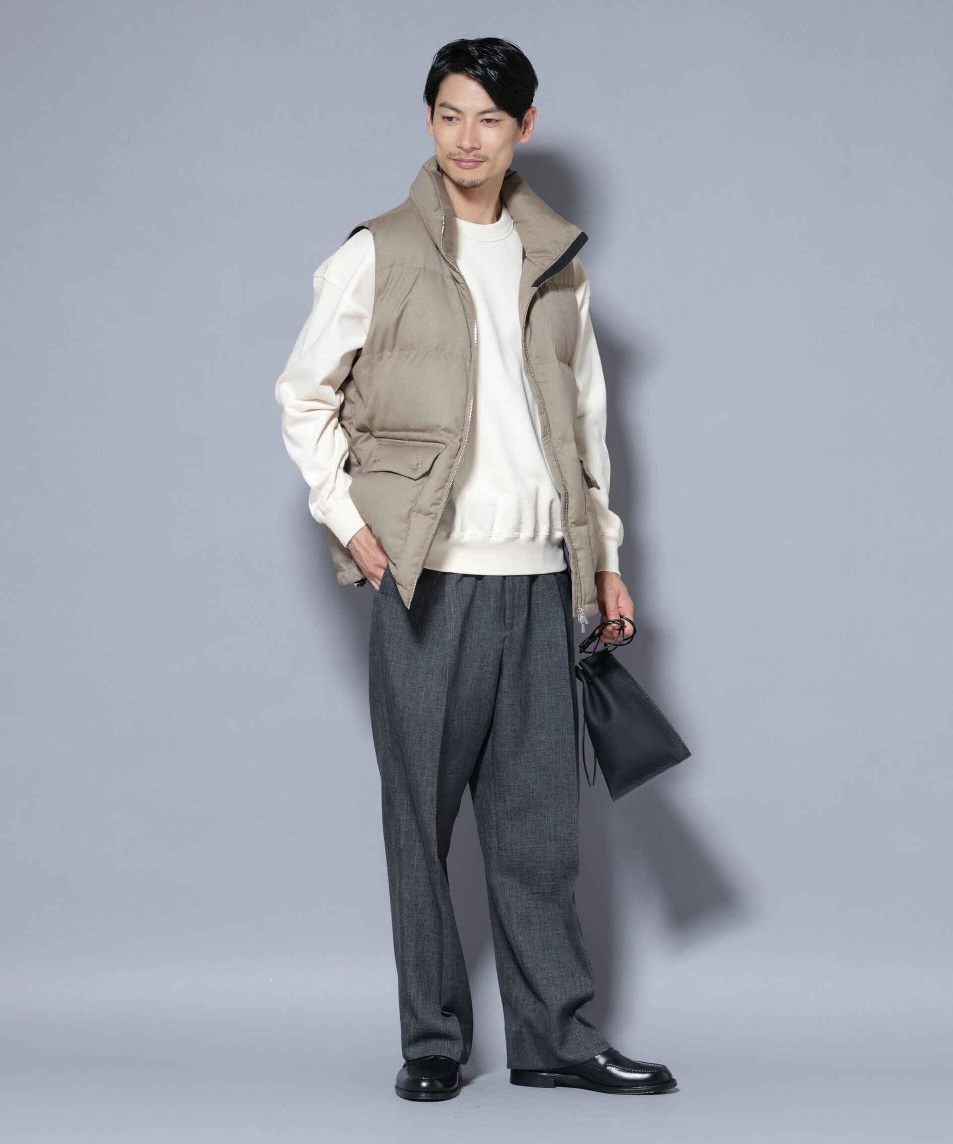 nano･universe「DELEGANTE エアリーサキソニー/グレンチェックTAIONダウンベスト」|ダウン|