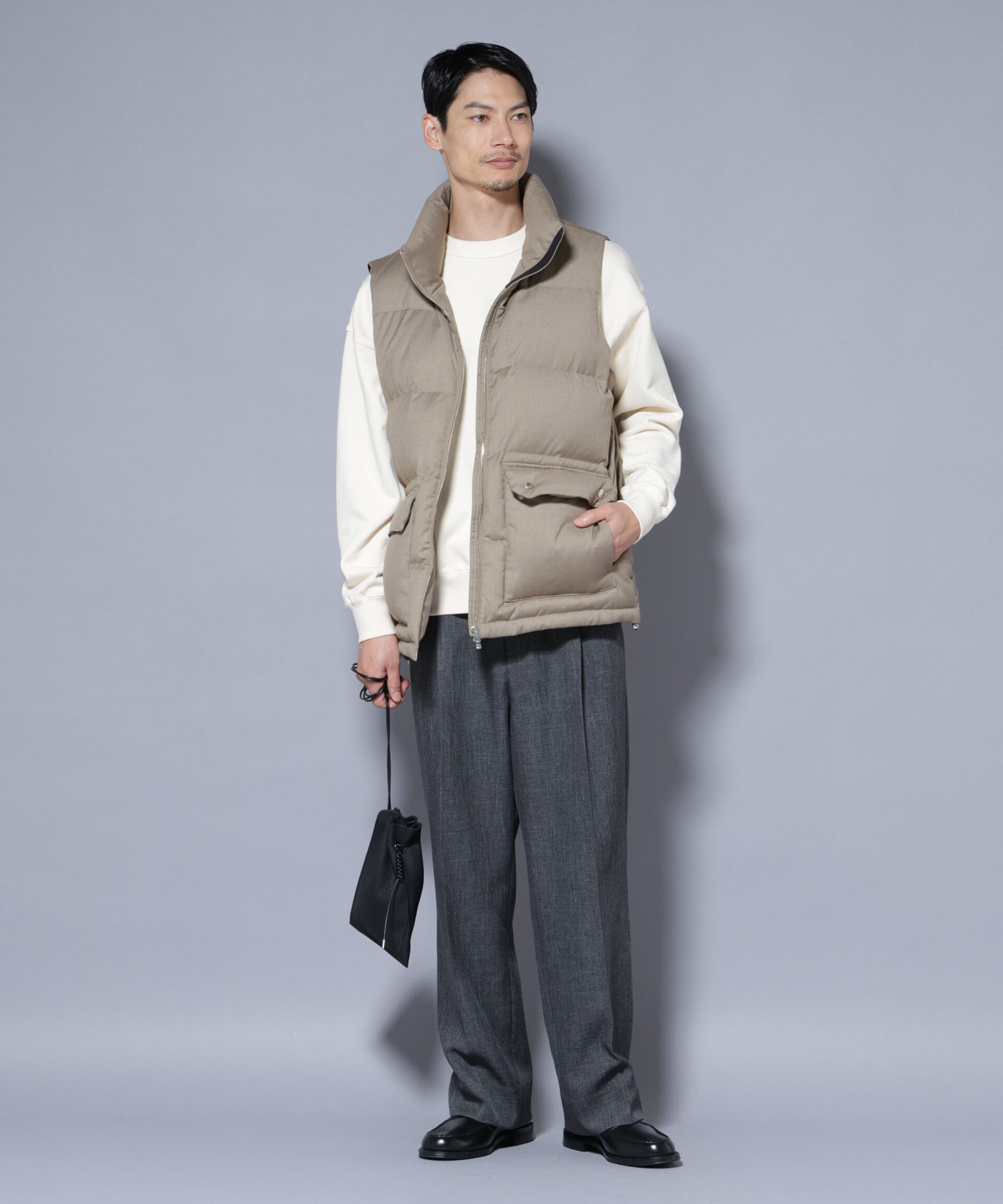 nano･universe「DELEGANTE エアリーサキソニー/グレンチェックTAIONダウンベスト」|ダウン|