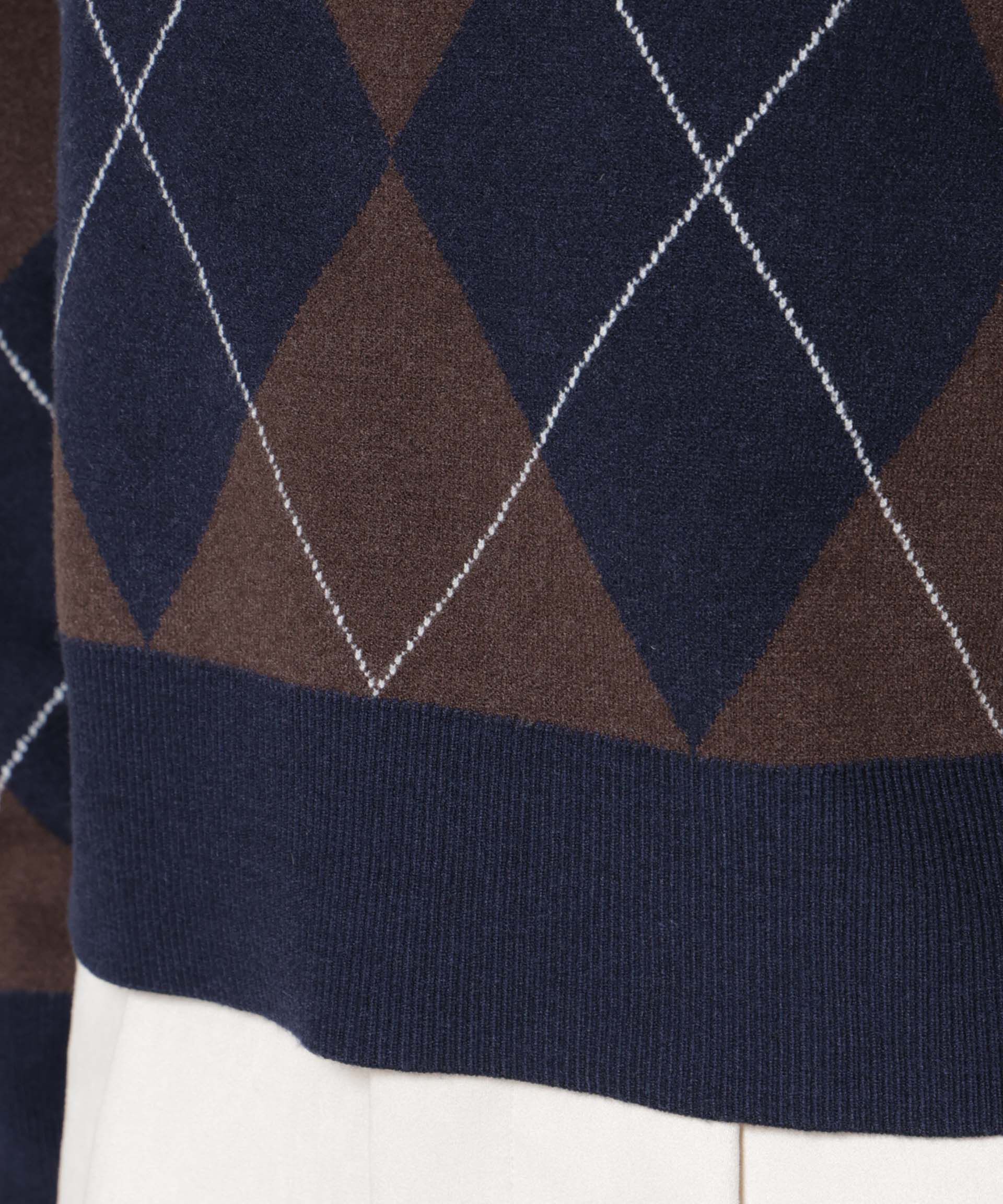 nano･universe「アーガイルワイドポロニット」|ニット・セーター|