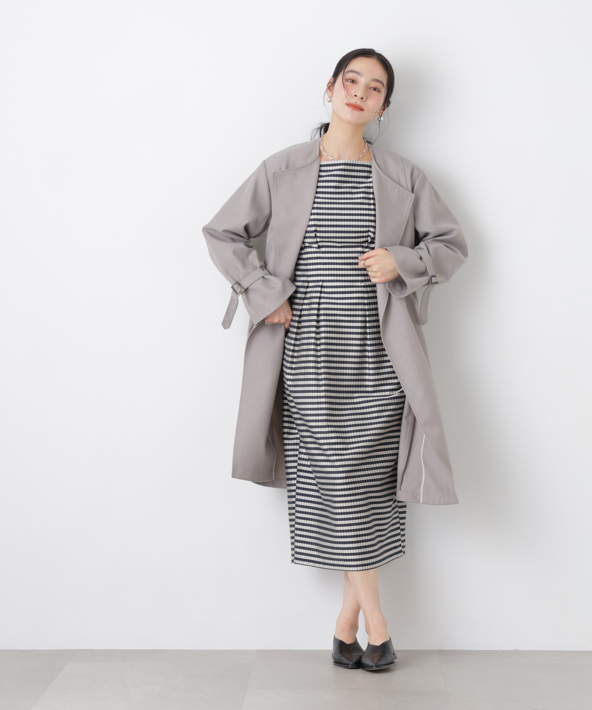 nano･universe「シャンブレーツイルラップコート」|その他|