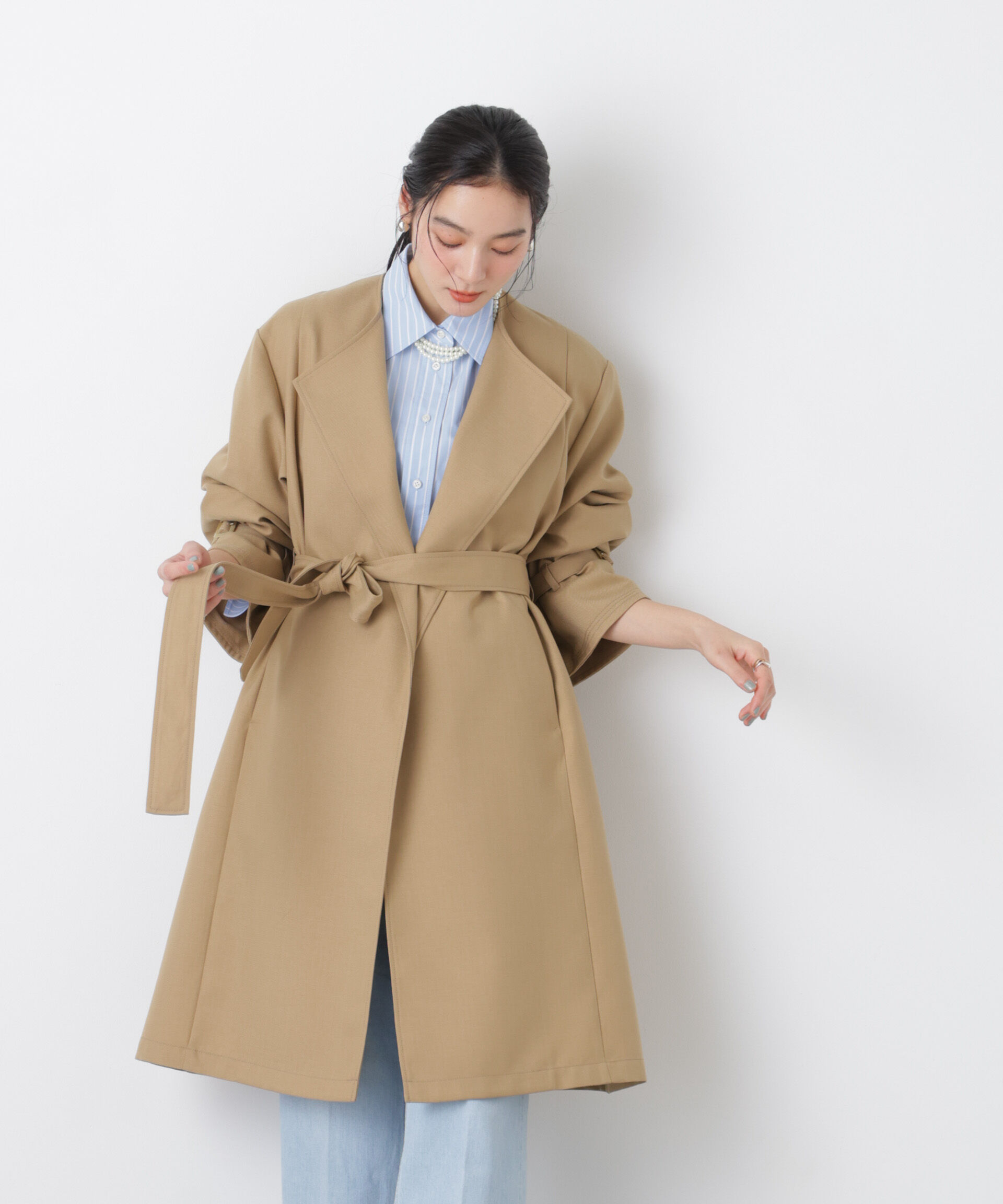 nano･universe「シャンブレーツイルラップコート」|その他|