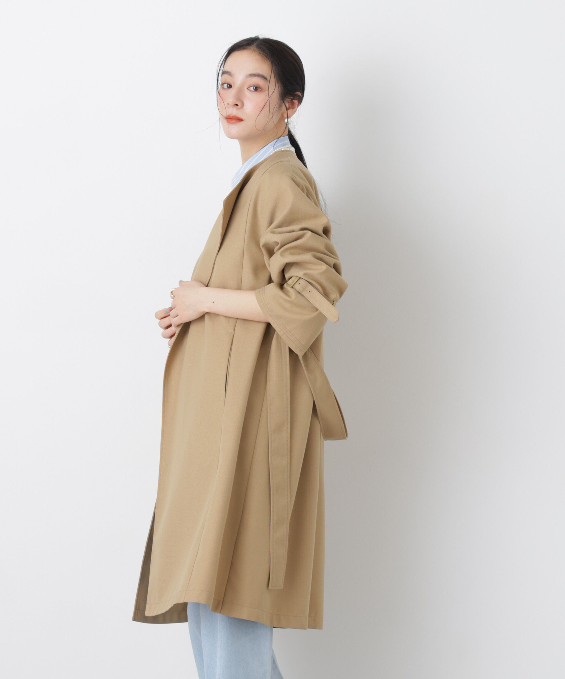 nano･universe「シャンブレーツイルラップコート」|その他|