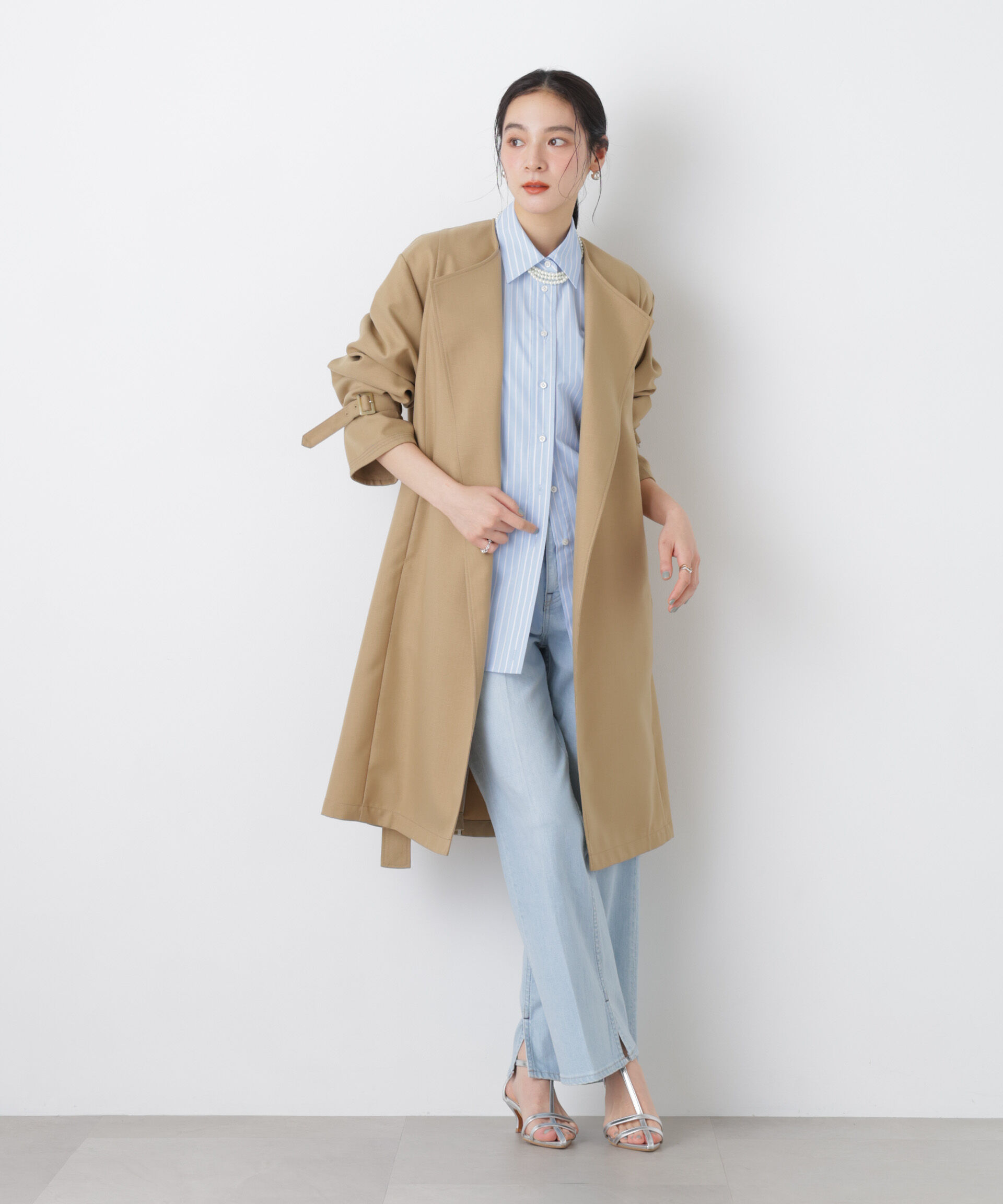 nano･universe「シャンブレーツイルラップコート」|その他|