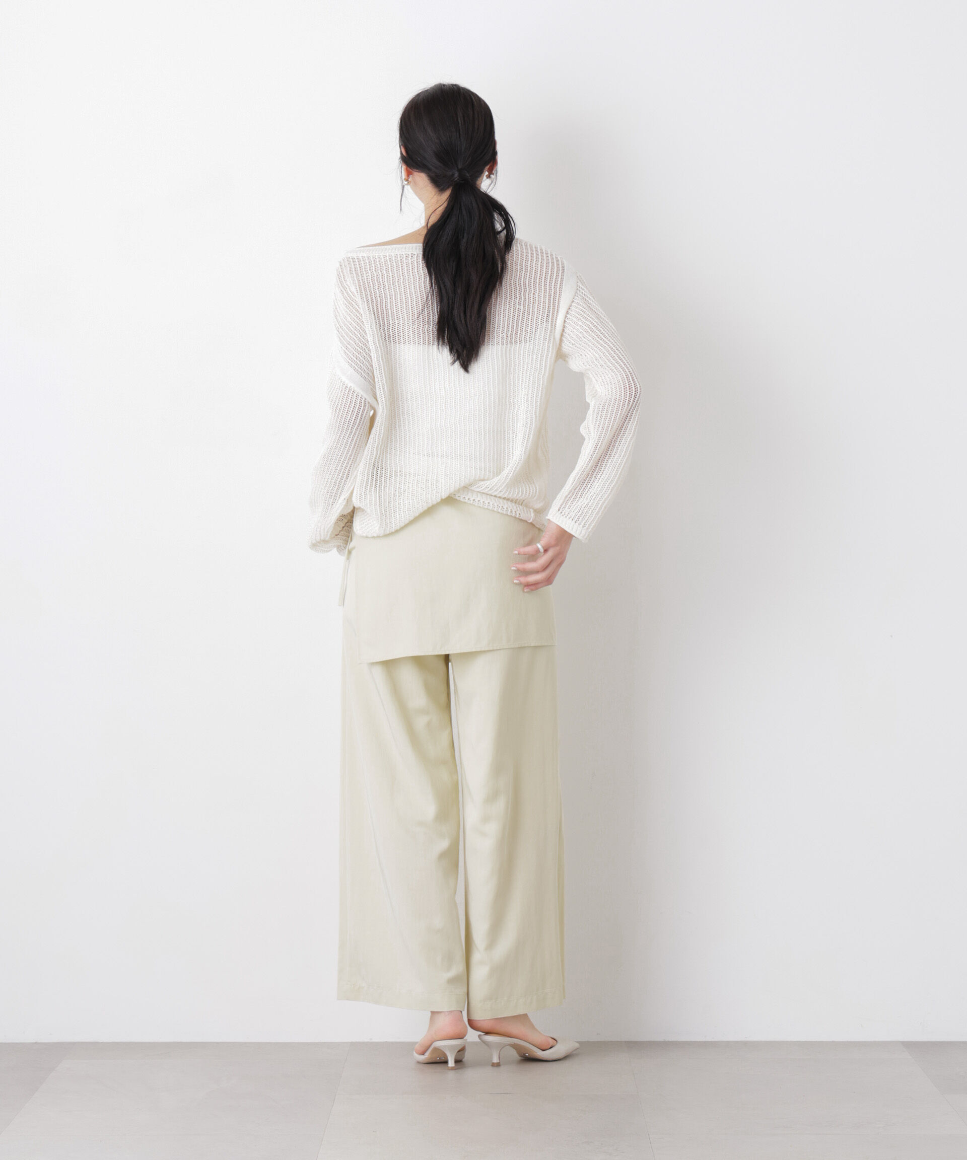 nano･universe「リネン混テープヤーンメッシュワイドニット」|ニット・セーター|