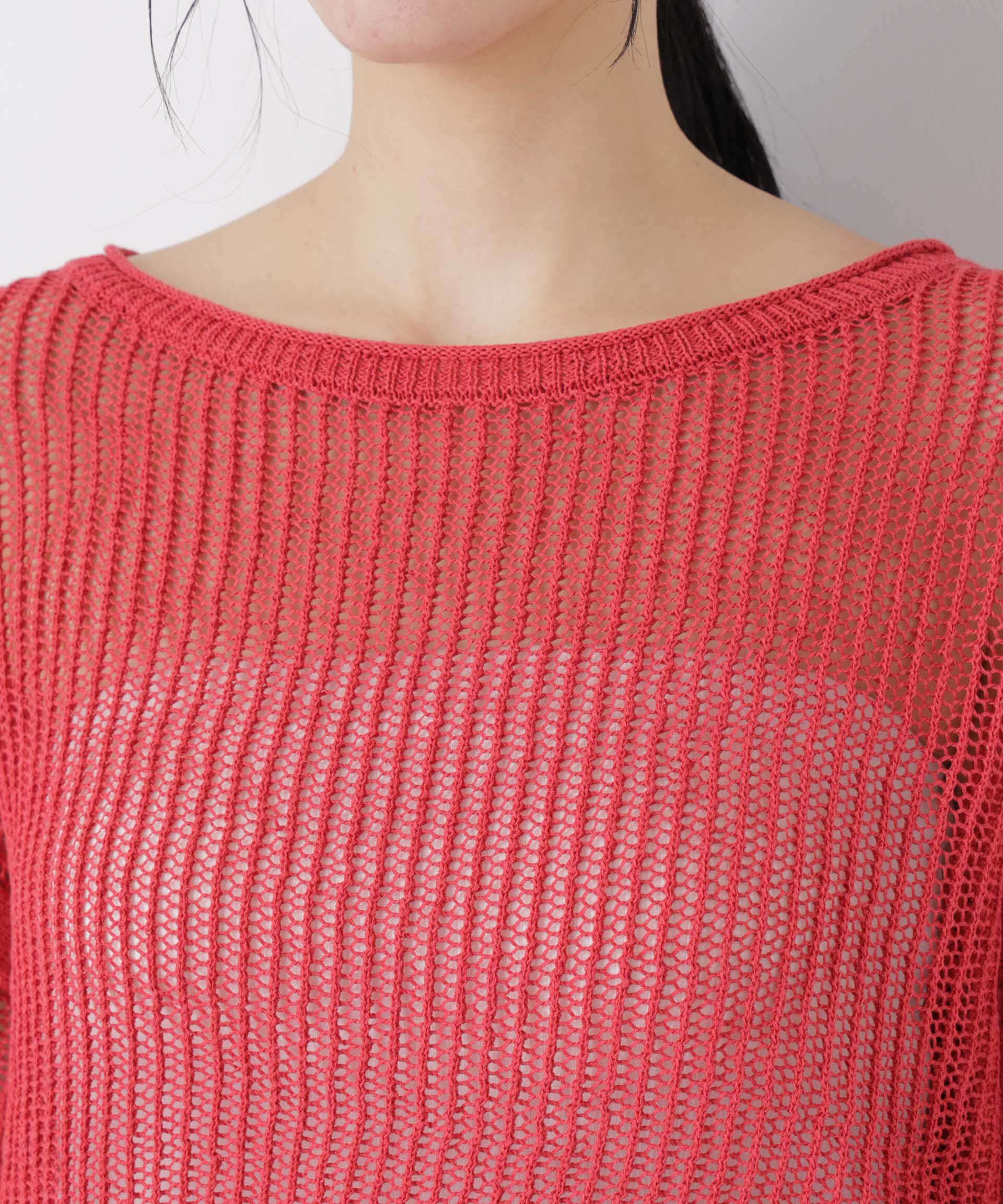 nano･universe「リネン混テープヤーンメッシュワイドニット」|ニット・セーター|