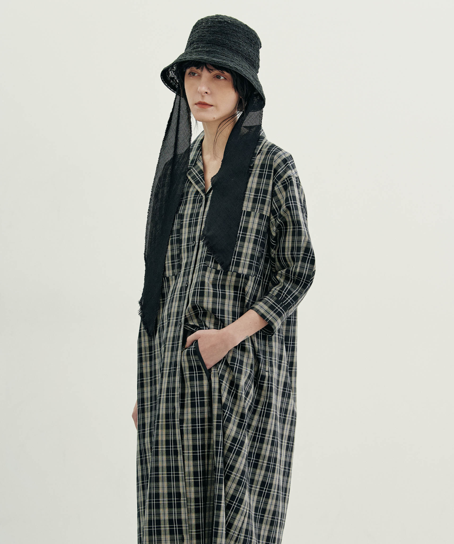 nano･universe「チェックポケットワイドシャツワンピース」|ワンピース|