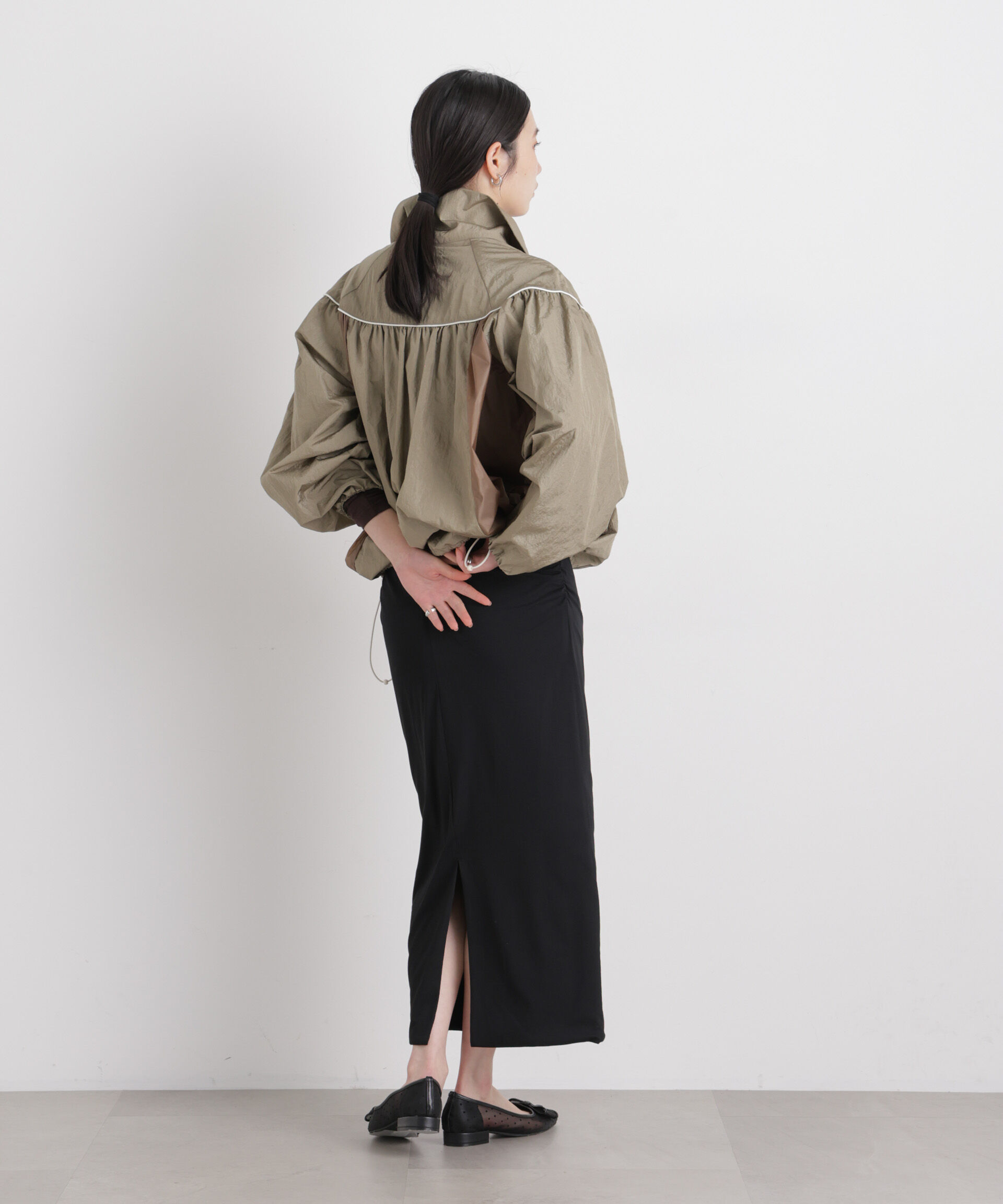 nano･universe「サイドギャザーカットタイトスカート」|スカート|