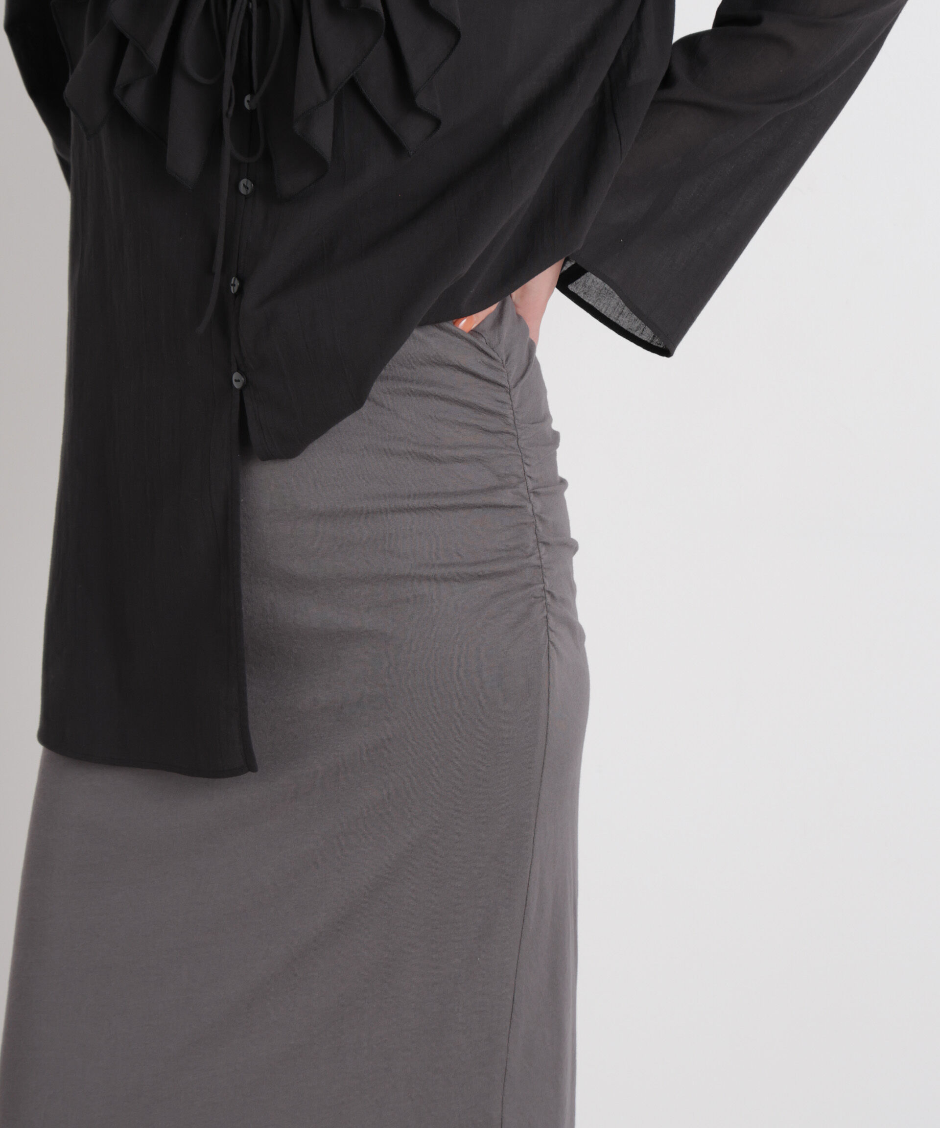 nano･universe「サイドギャザーカットタイトスカート」|スカート|