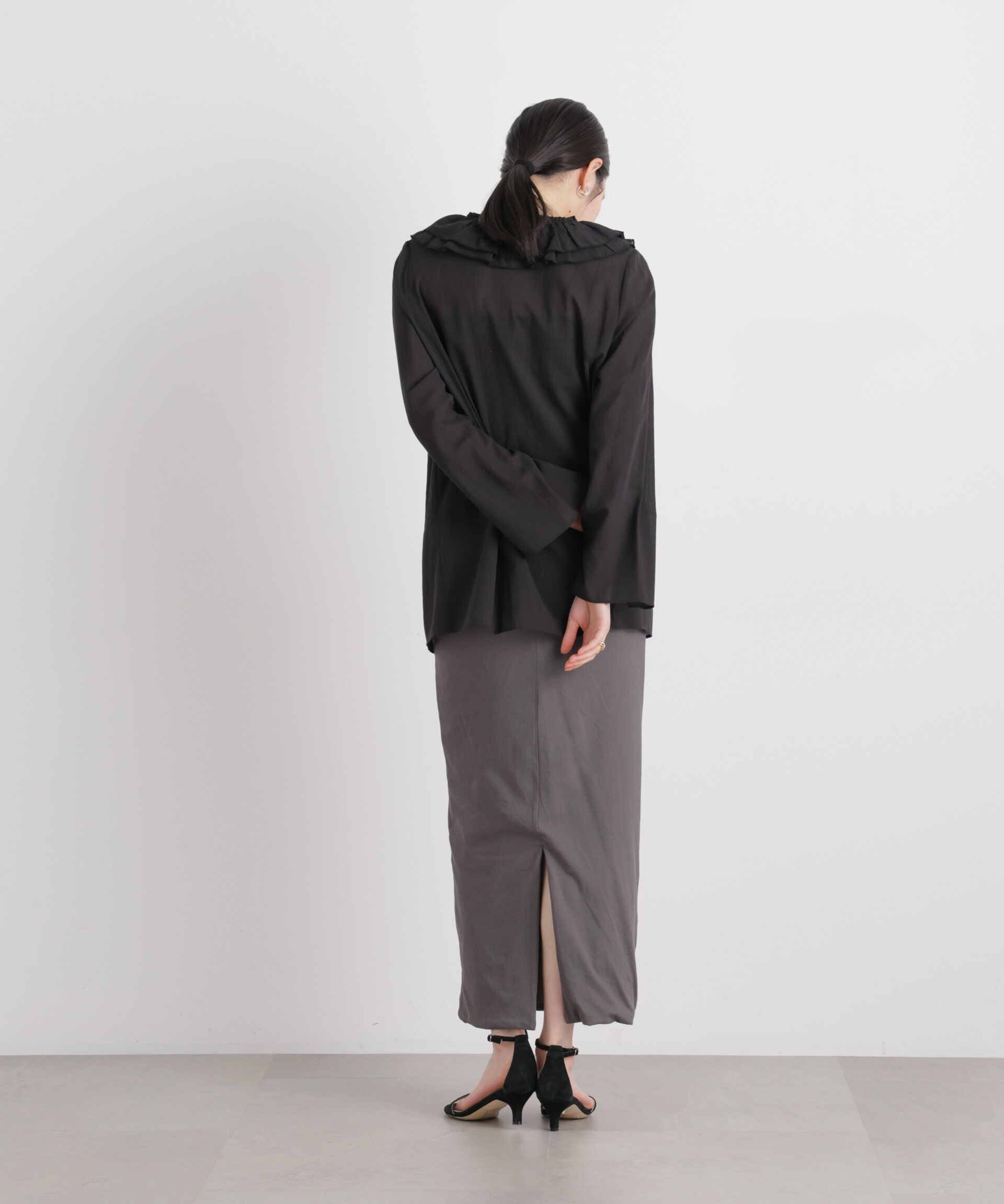 nano･universe「コットンシフォンフリルブラウス」|シャツ・ブラウス|