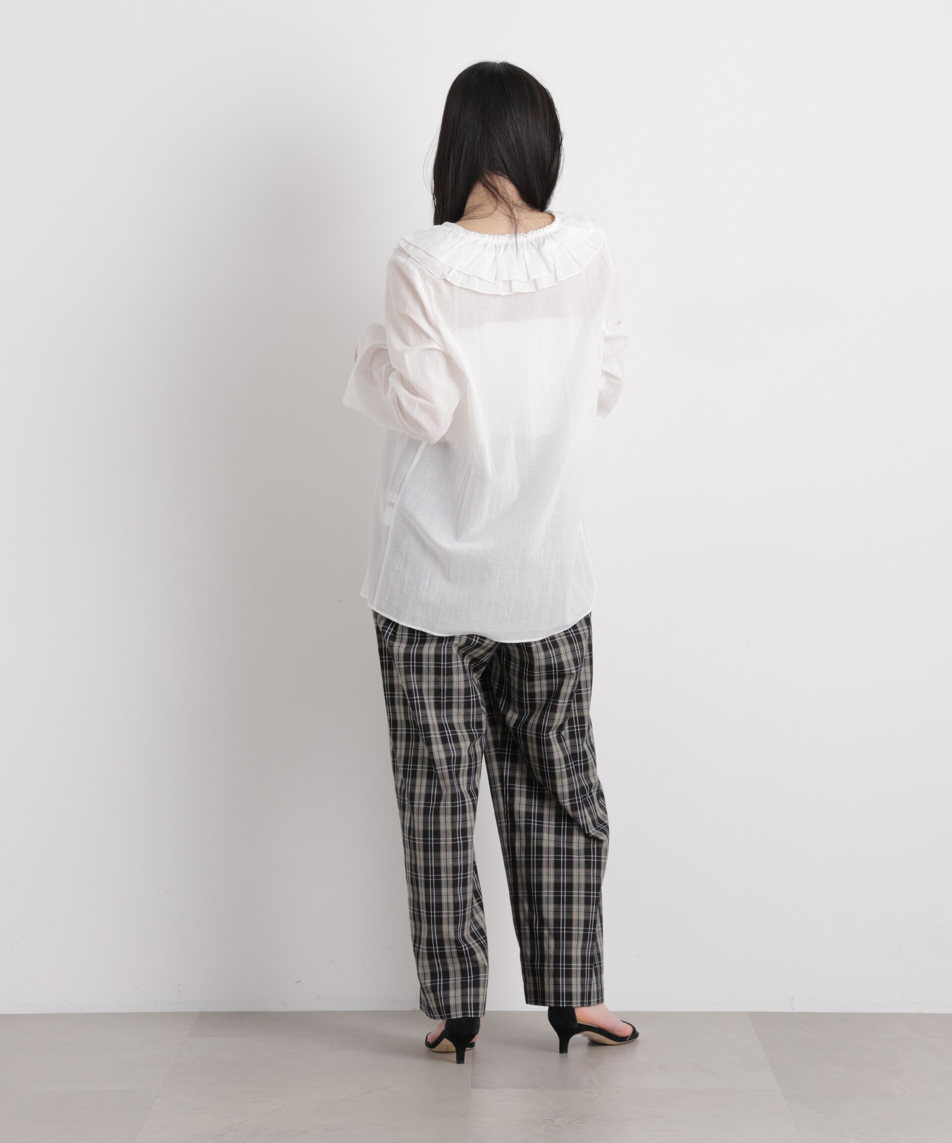 nano･universe「コットンシフォンフリルブラウス」|シャツ・ブラウス|