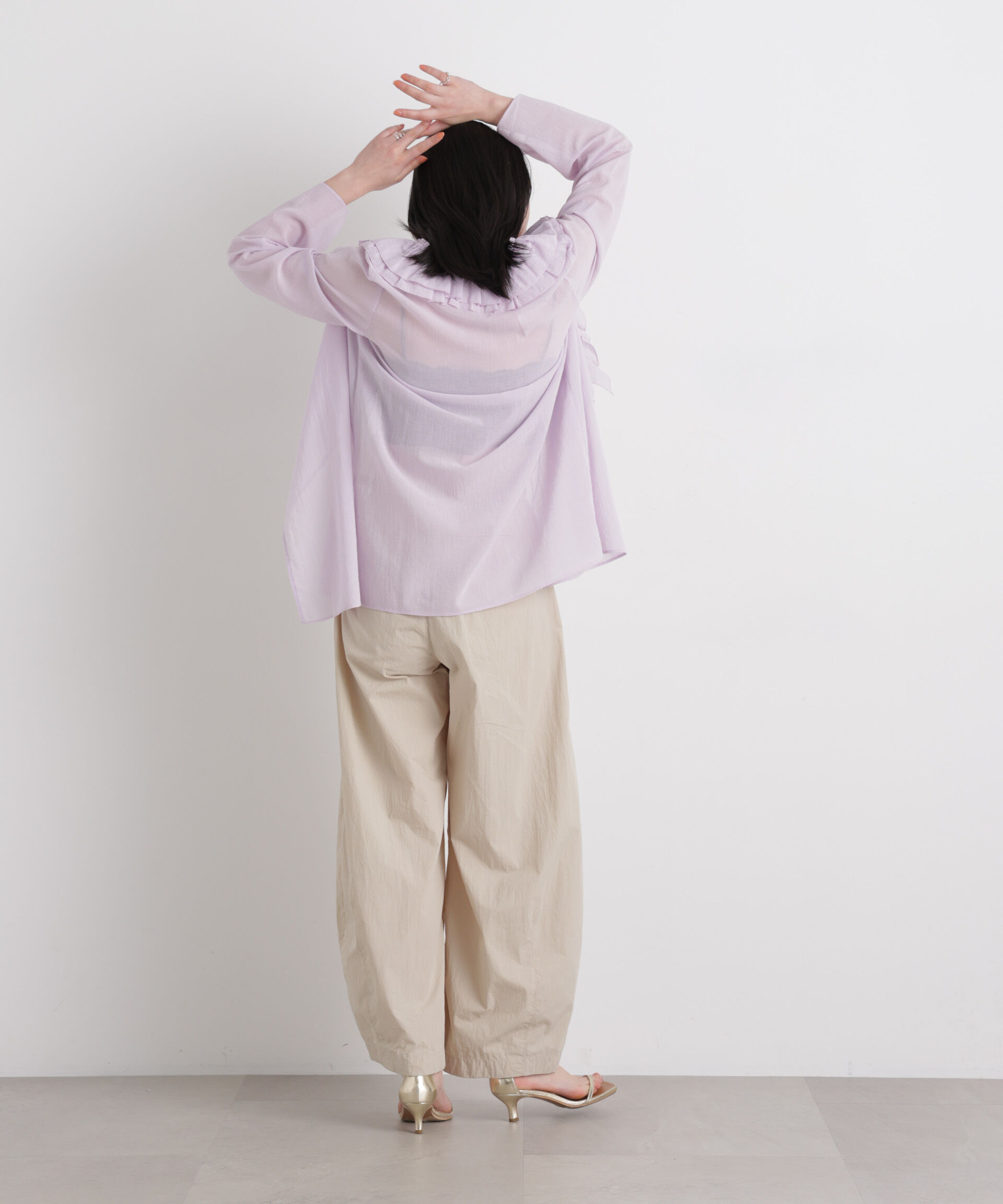 nano･universe「コットンシフォンフリルブラウス」|シャツ・ブラウス|