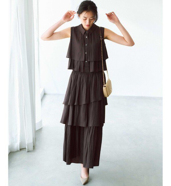 組曲「【入江未悠さんコラボ】ギャザーライトデシンティアード スカート」|スカート|