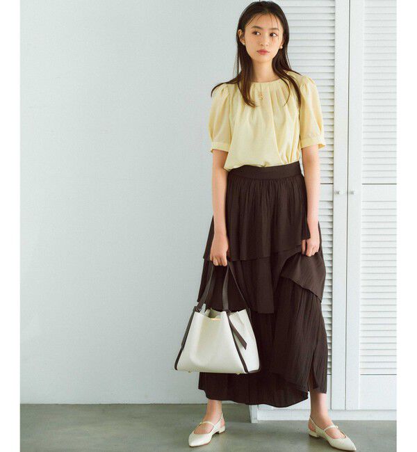 組曲「【入江未悠さんコラボ】ギャザーライトデシンティアード スカート」|スカート|